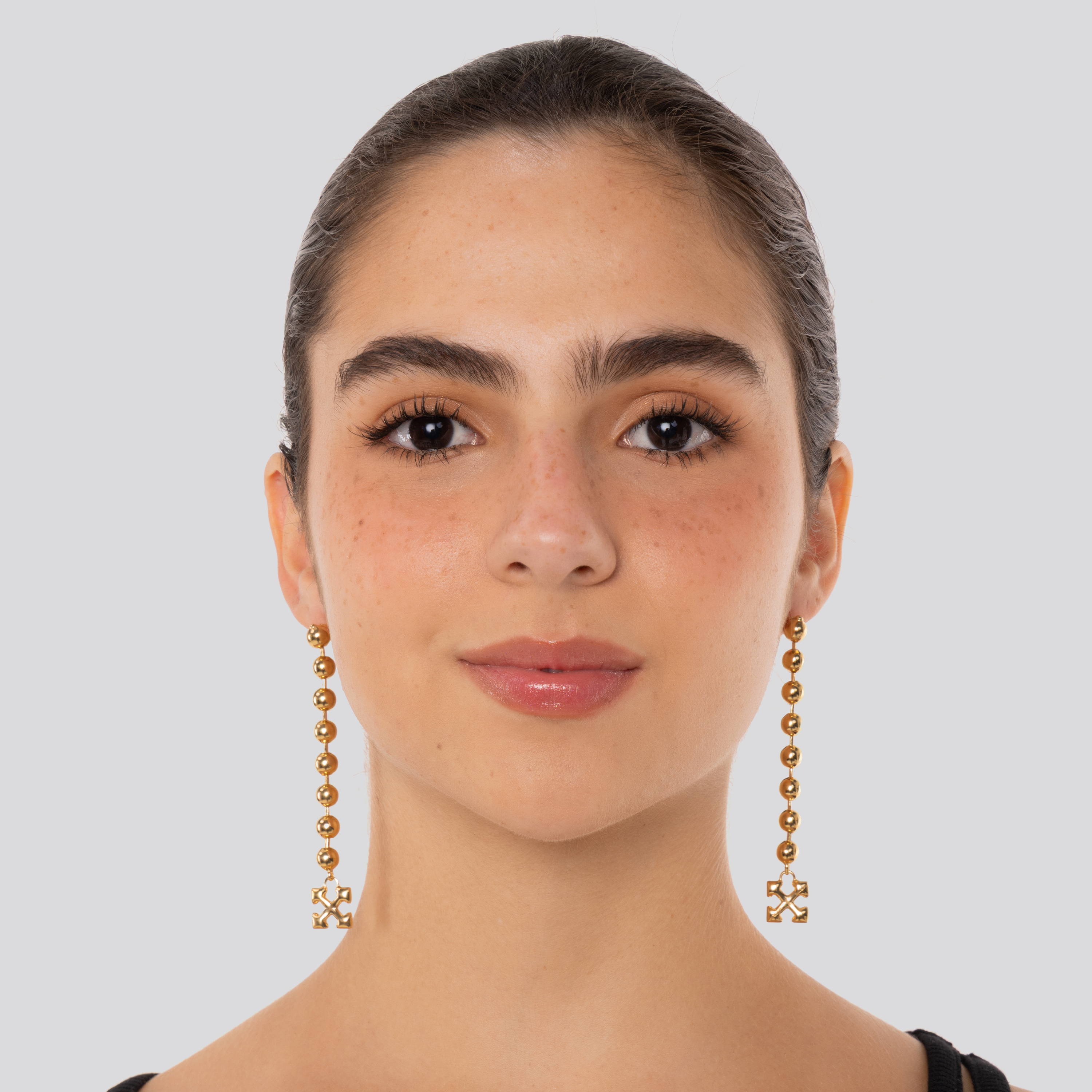 Aretes Dorados Off-White Arrow Ballchain