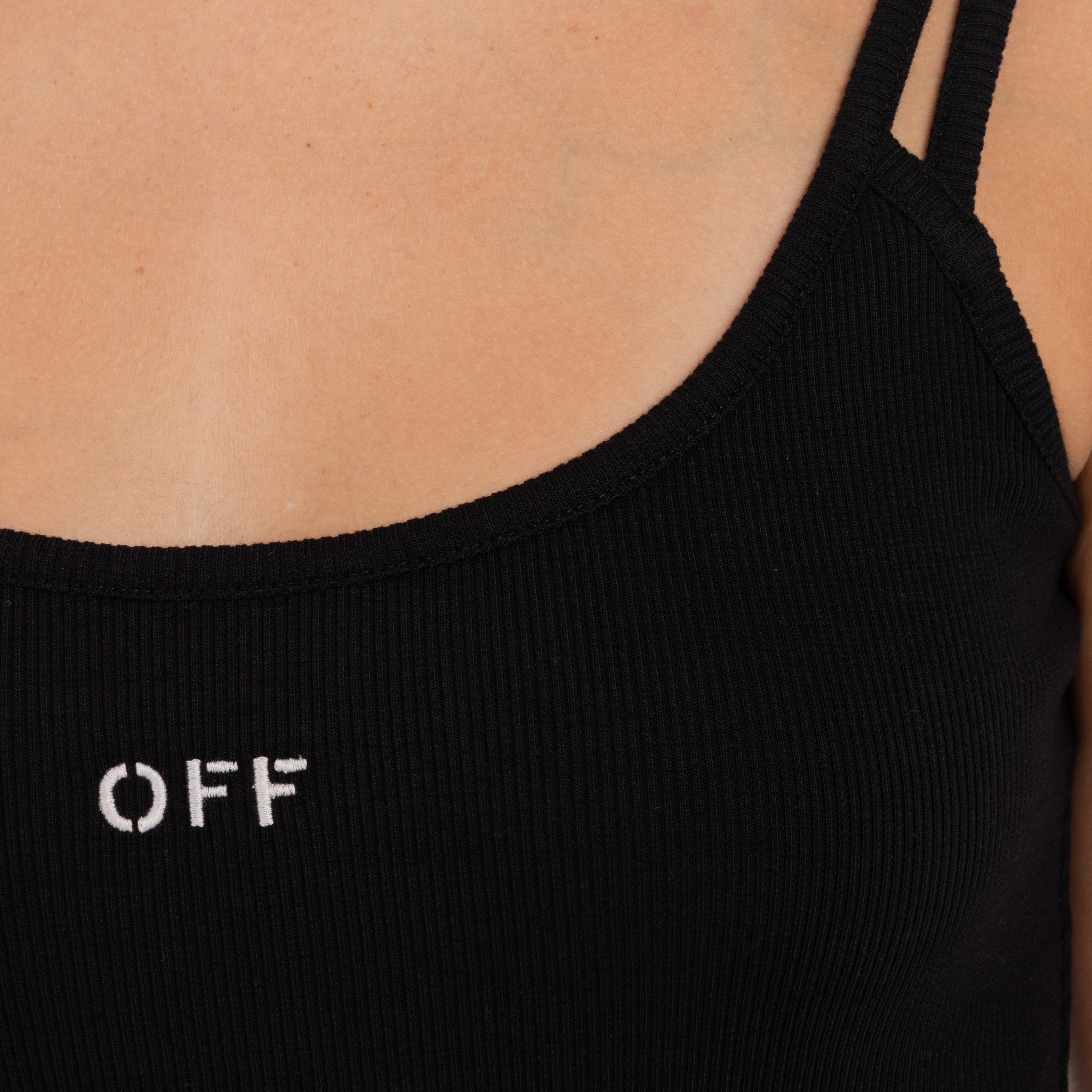 Vestido Negro Off-White Rib Off