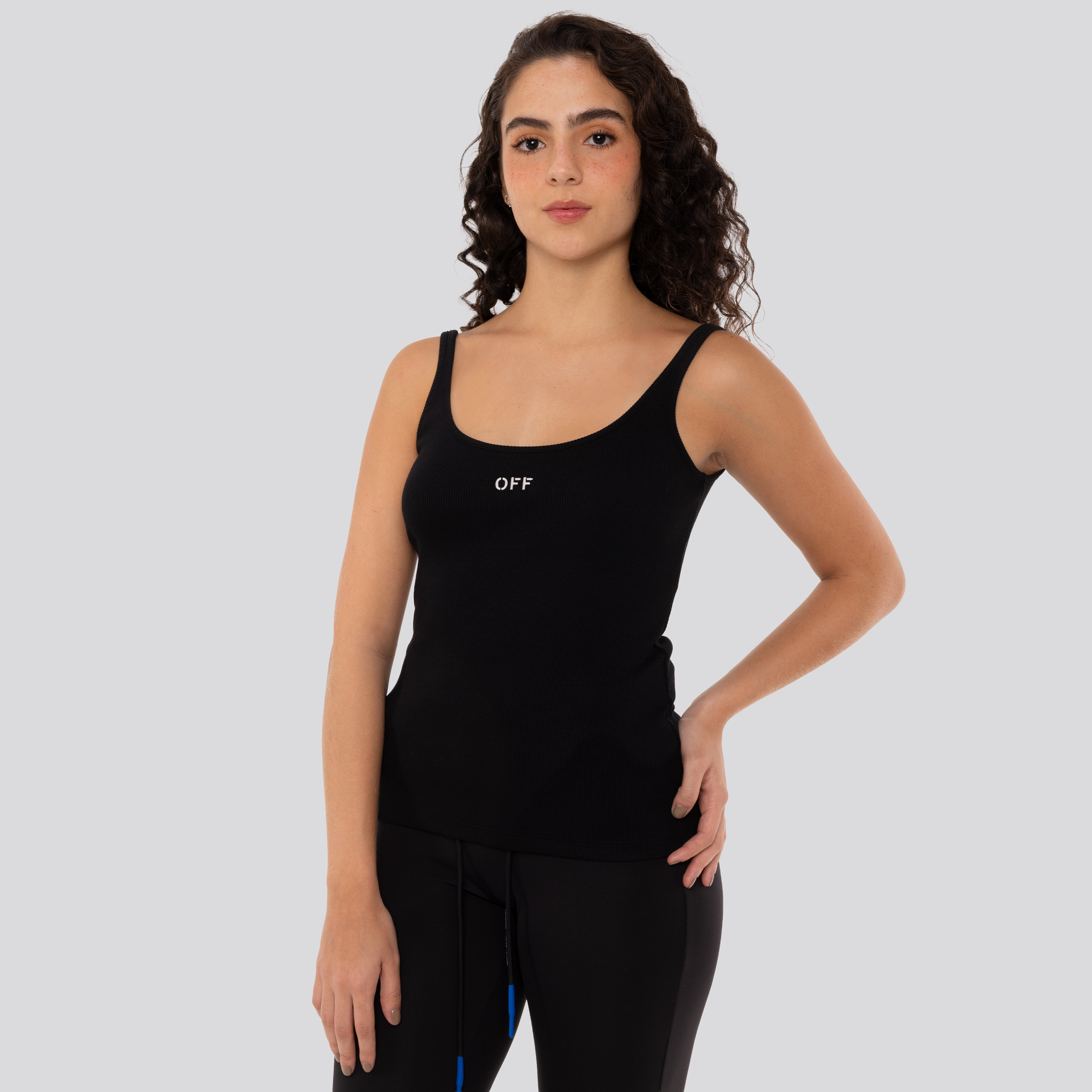 Top Negro Off-White Off Logo