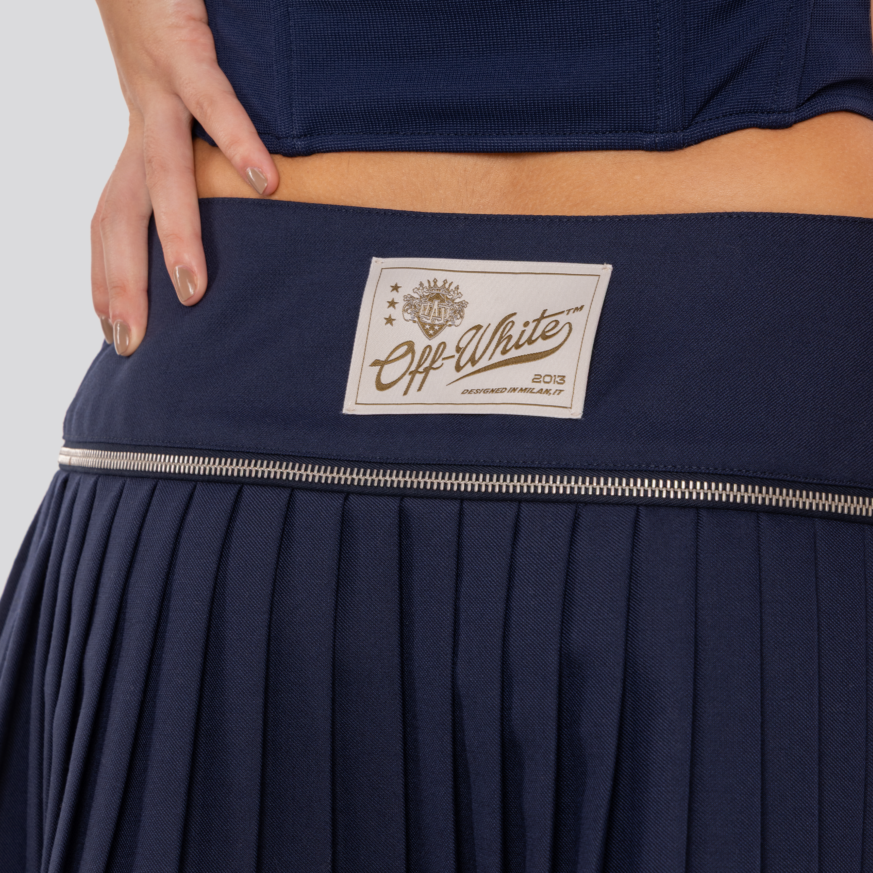 Falda Azul Off-White Zip