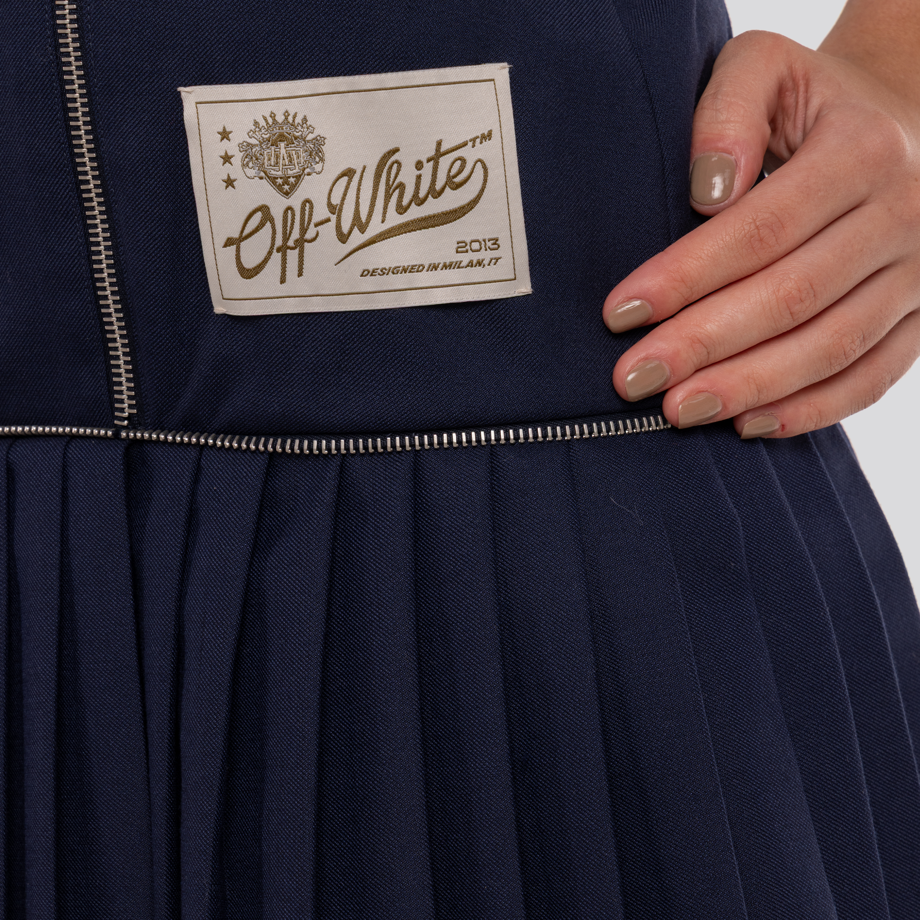 Vestido Azul Off-White Label Pleated