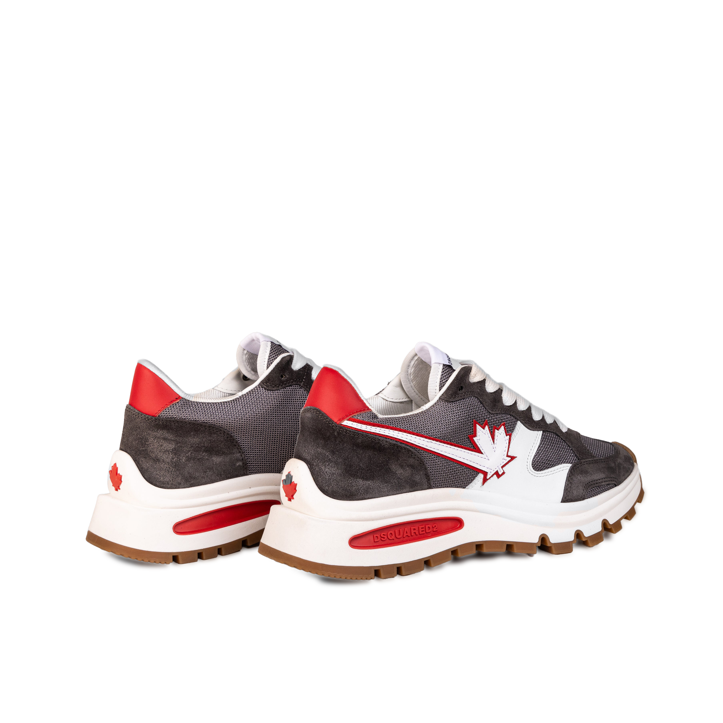 Sneakers Gris Rojo Dsquared2 Panelled Bubble