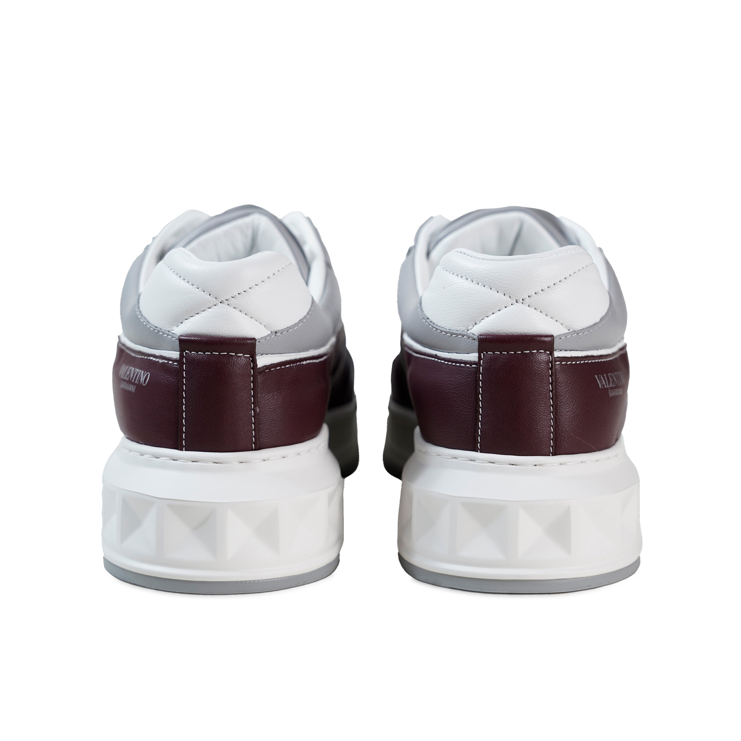 Sneakers Valentino Grey-Dark Red Roman Stud