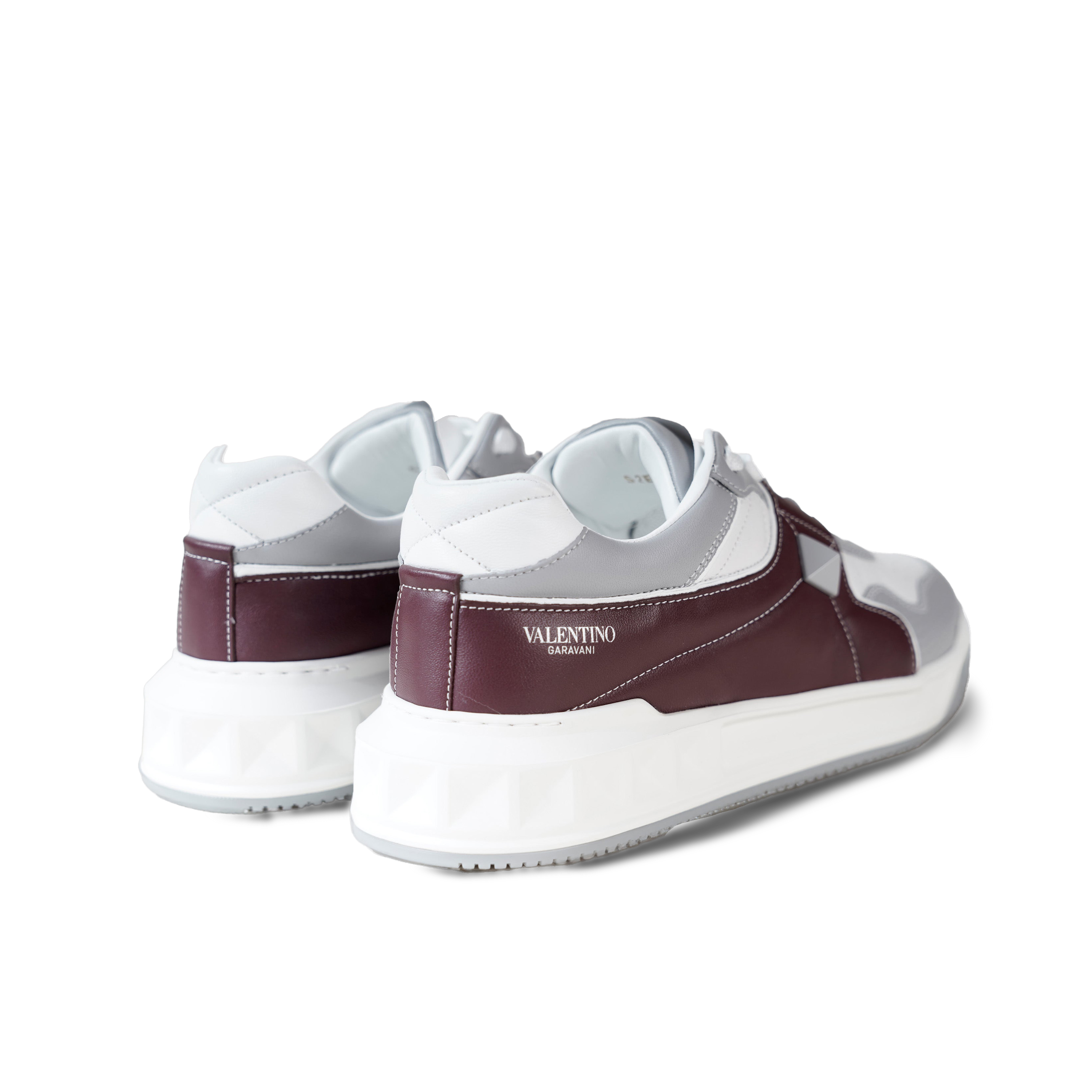 Sneakers Valentino Grey-Dark Red Roman Stud