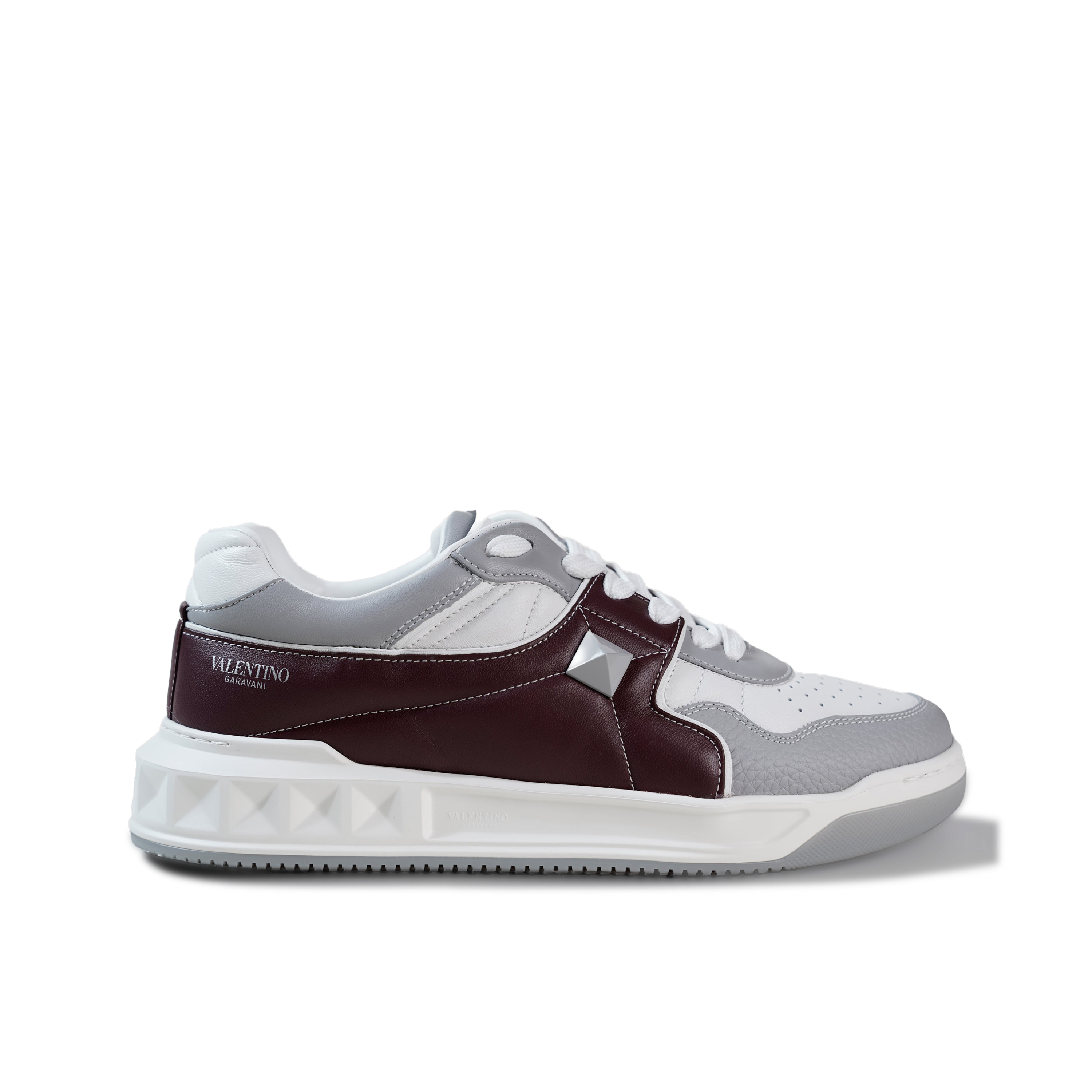 Sneakers Valentino Grey-Dark Red Roman Stud
