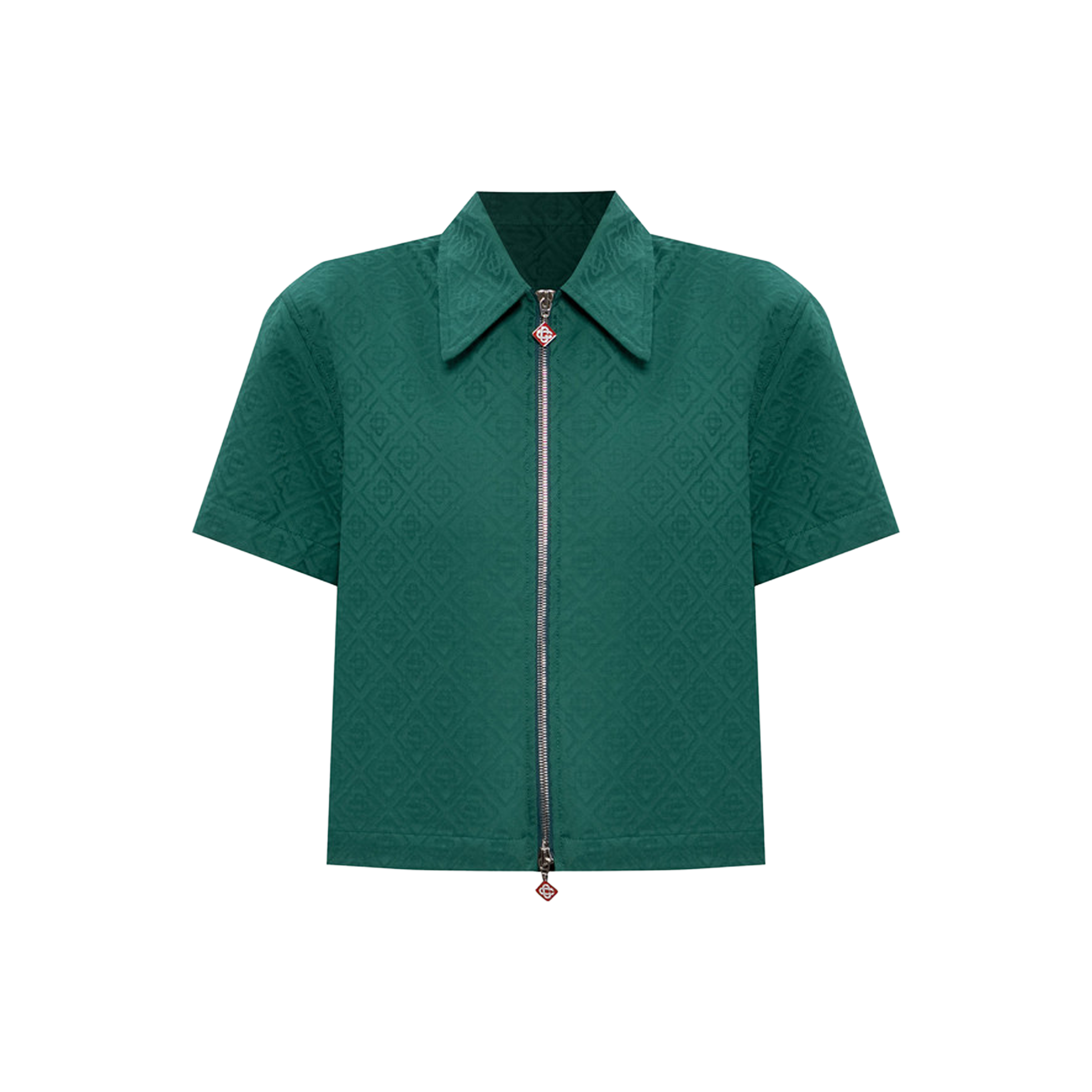 Camisa Verde Casablanca Cropped Monogram Zip