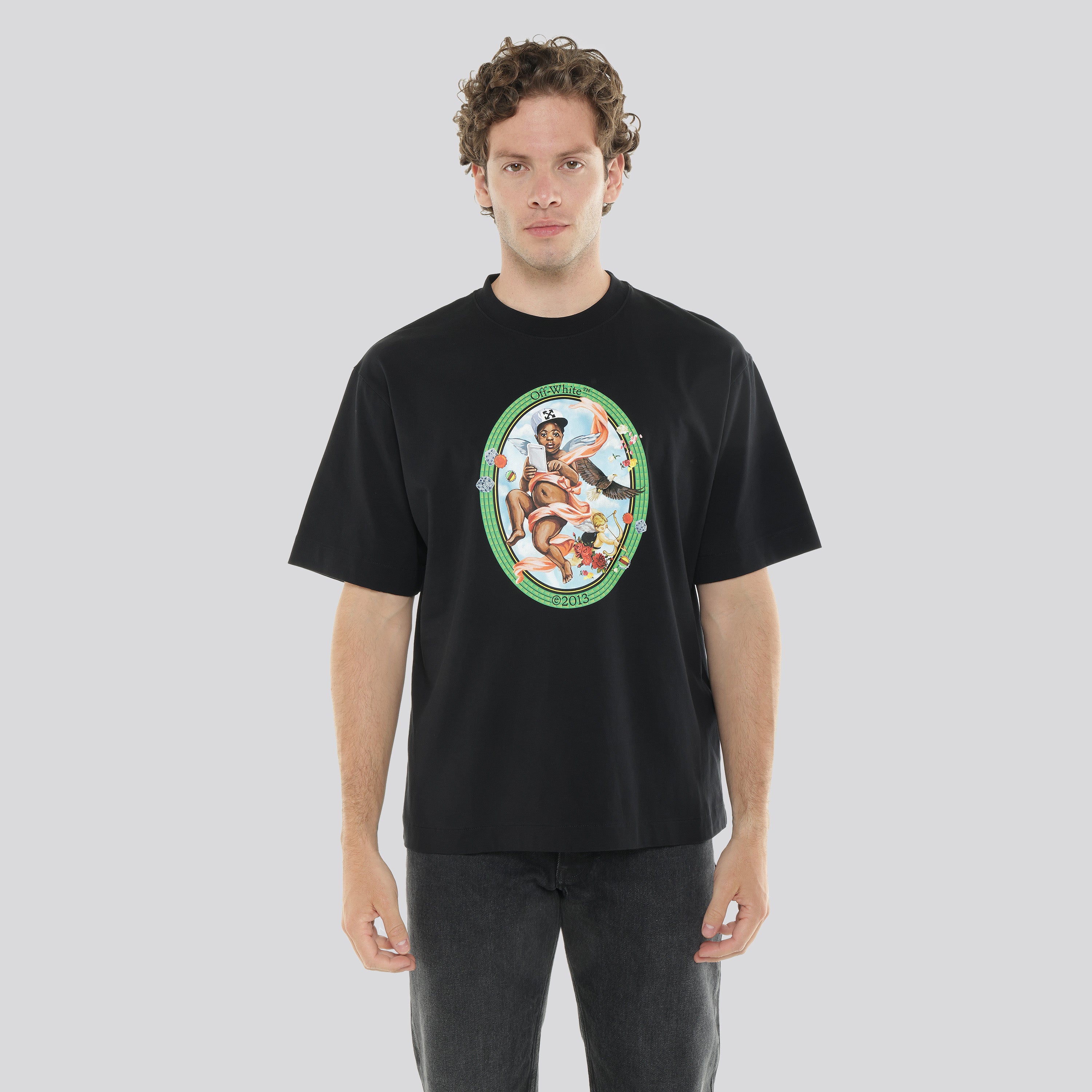 Camiseta Negra Off-White Fresco Oval