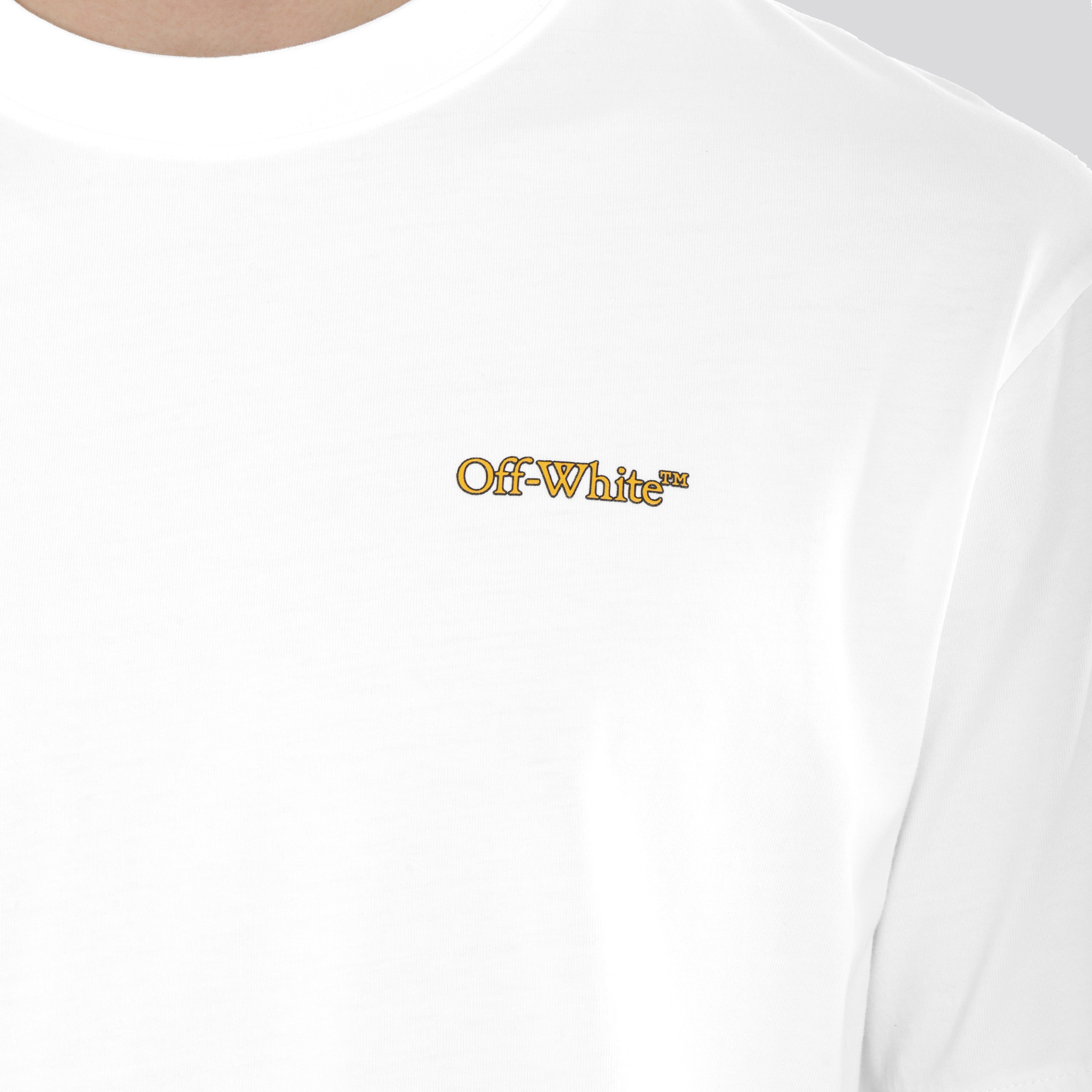 Camiseta Blanca Off-White Tape Arrow Skate