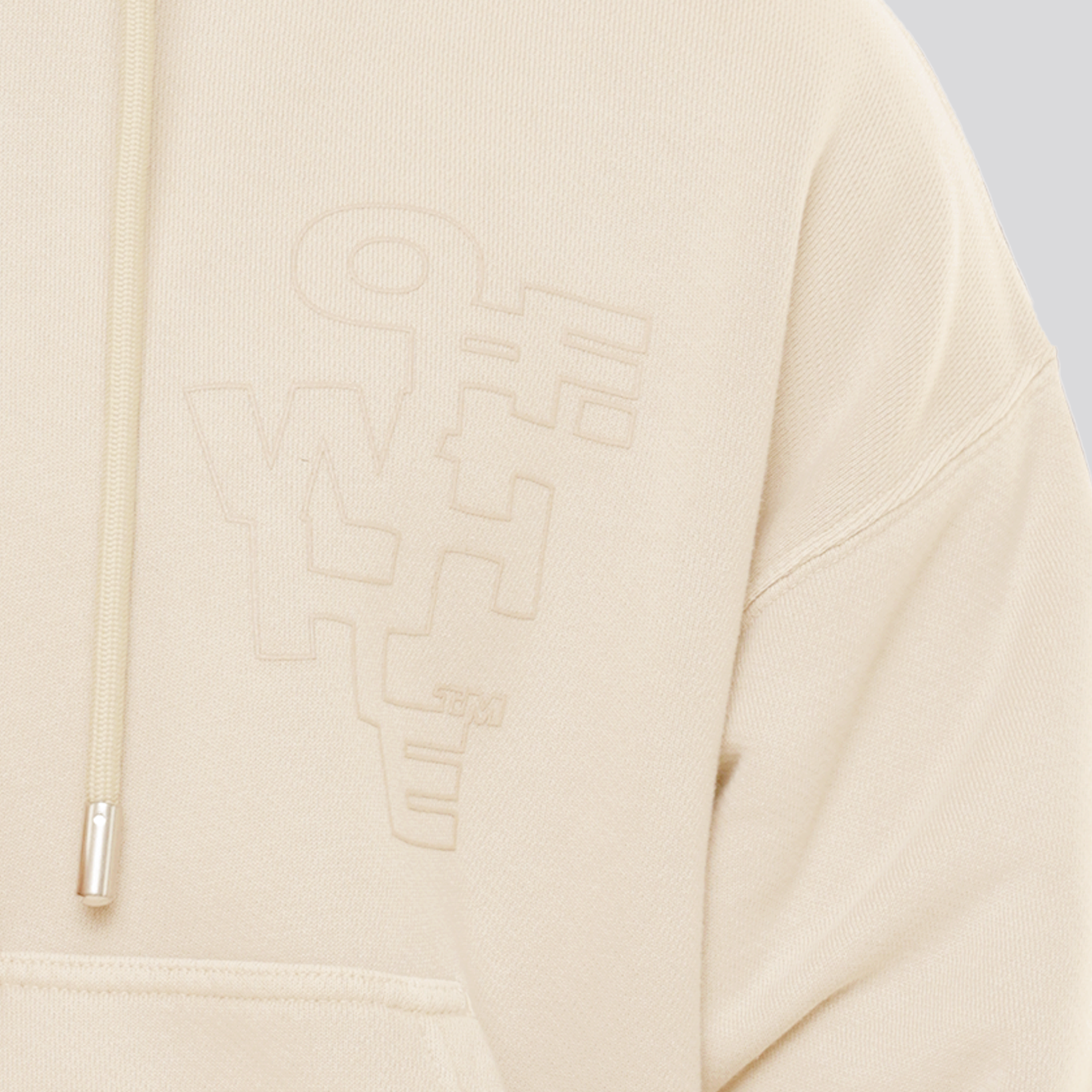 Buzo Tipo Hoodie Beige Off-White Outline Arrow