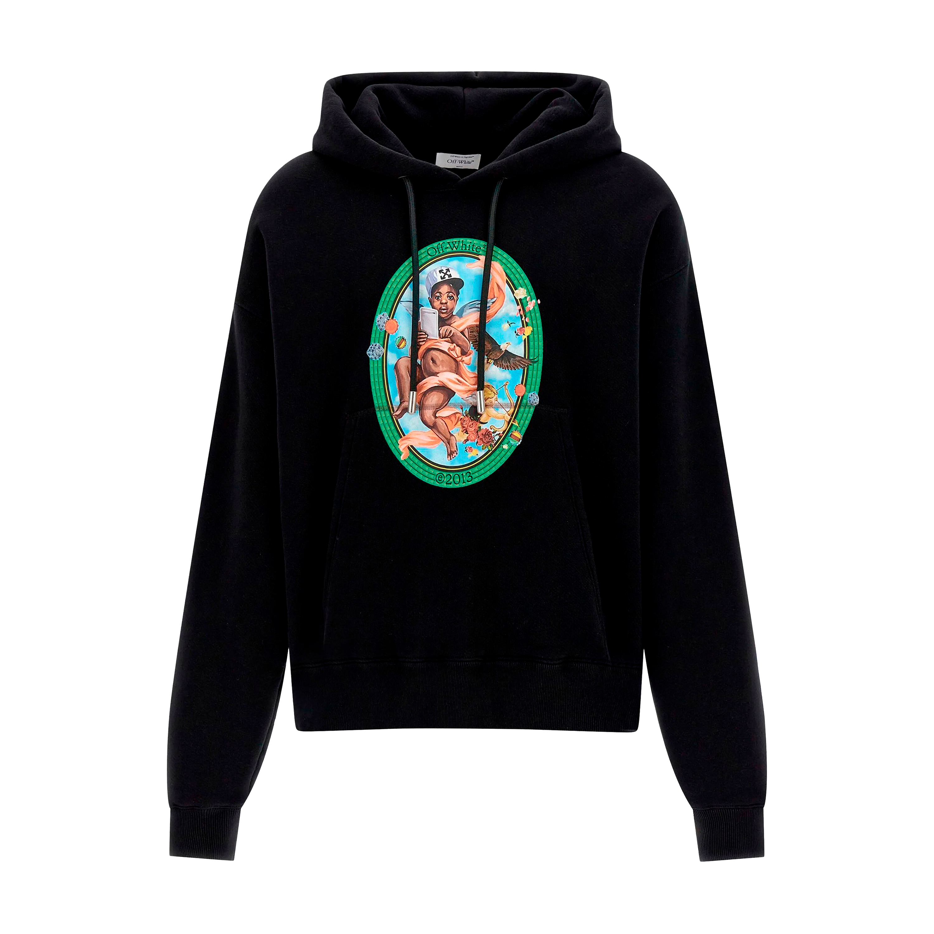 Buzo Tipo Hoodie Negro Off-White Fresco Oval
