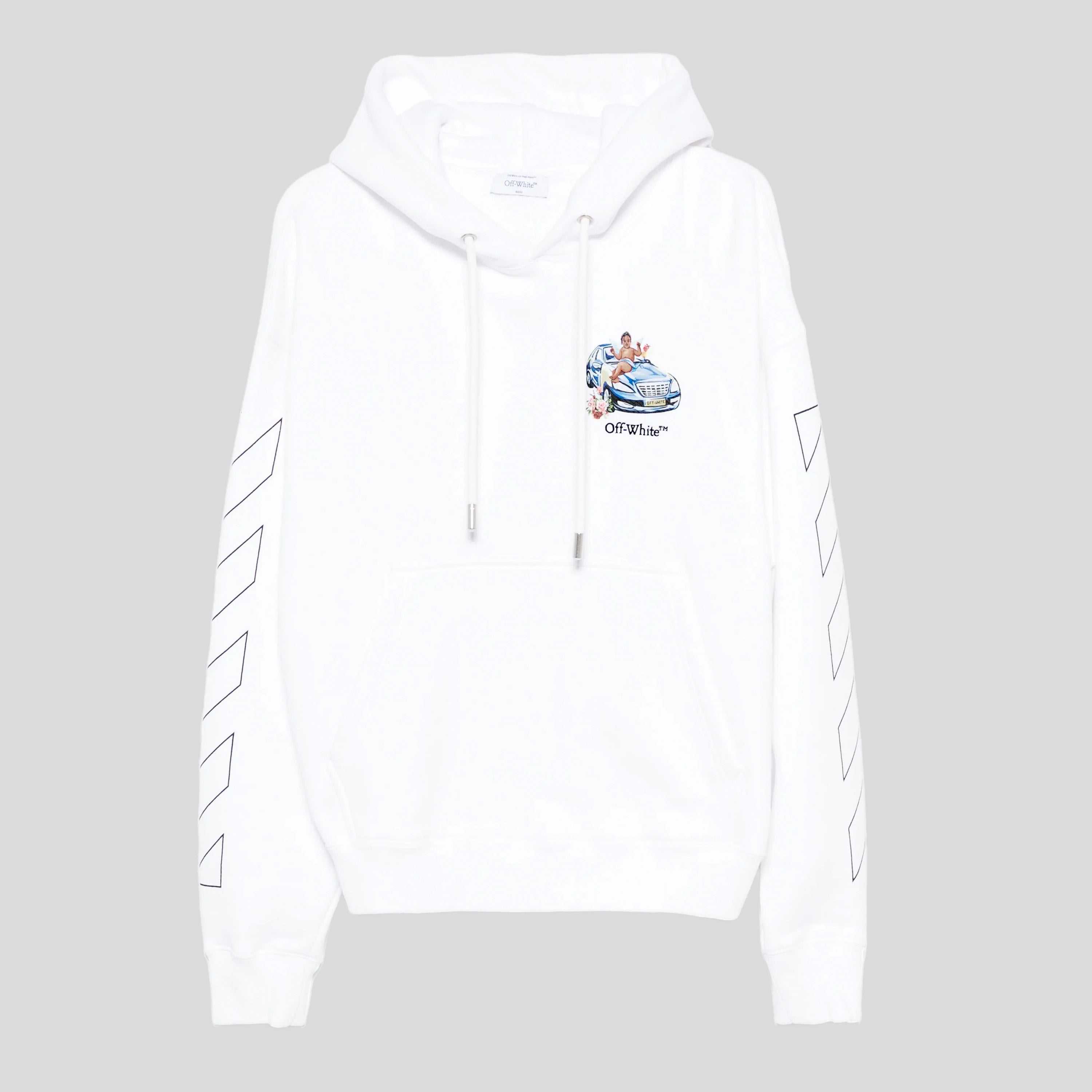 Buzo Tipo Hoodie Blanco Off-White Fresco Arrow Skate