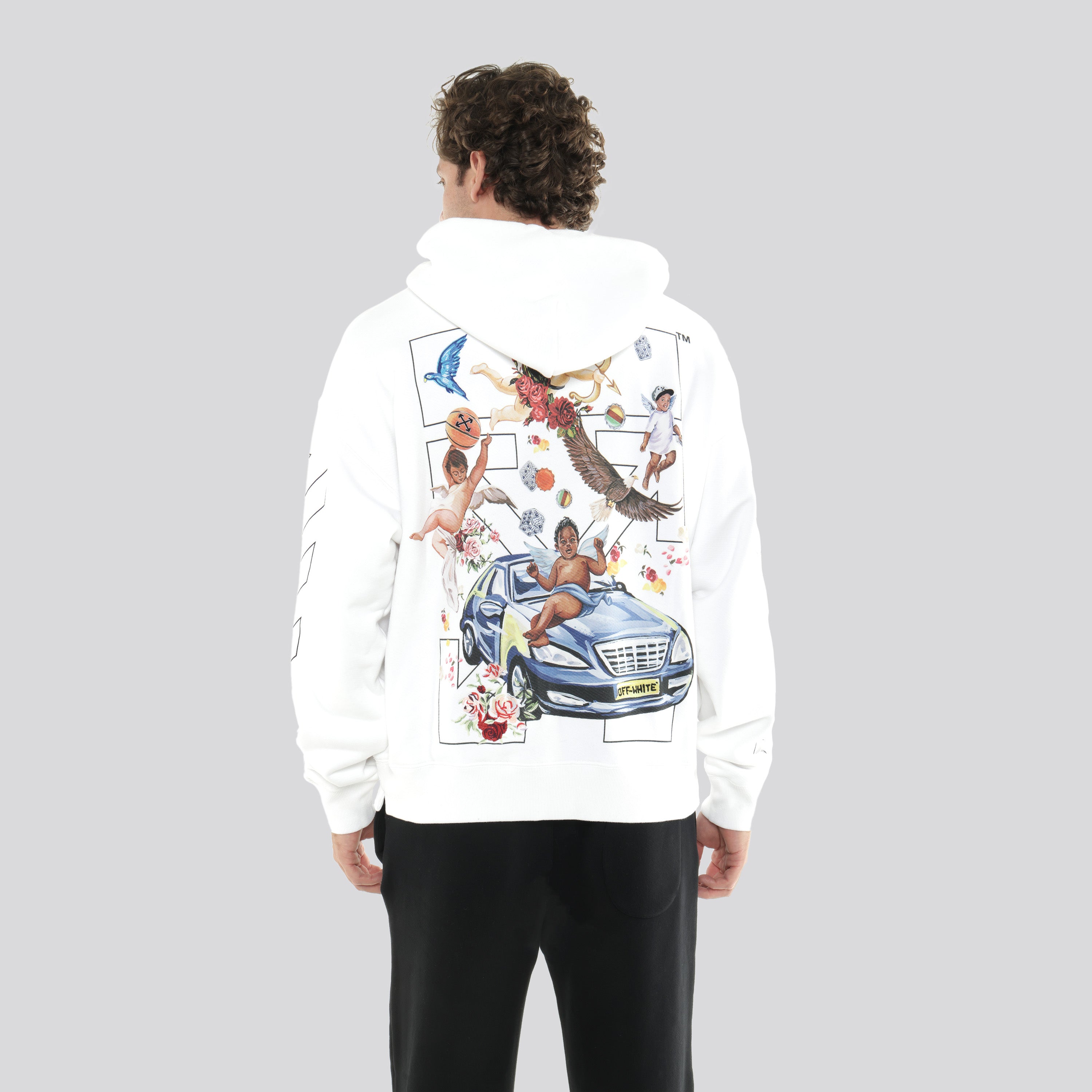 Buzo Tipo Hoodie Blanco Off-White Fresco Arrow Skate