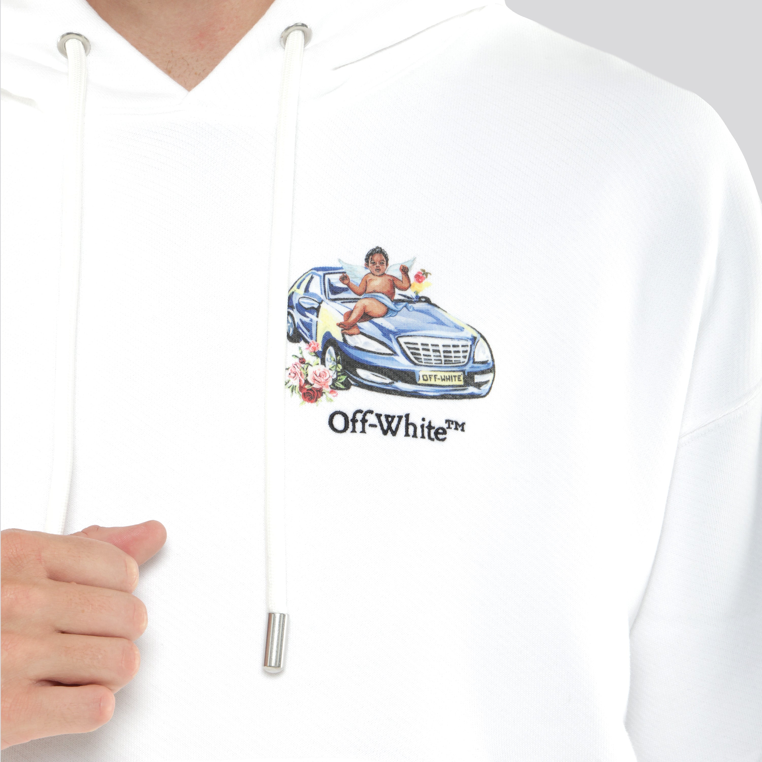 Buzo Tipo Hoodie Blanco Off-White Fresco Arrow Skate