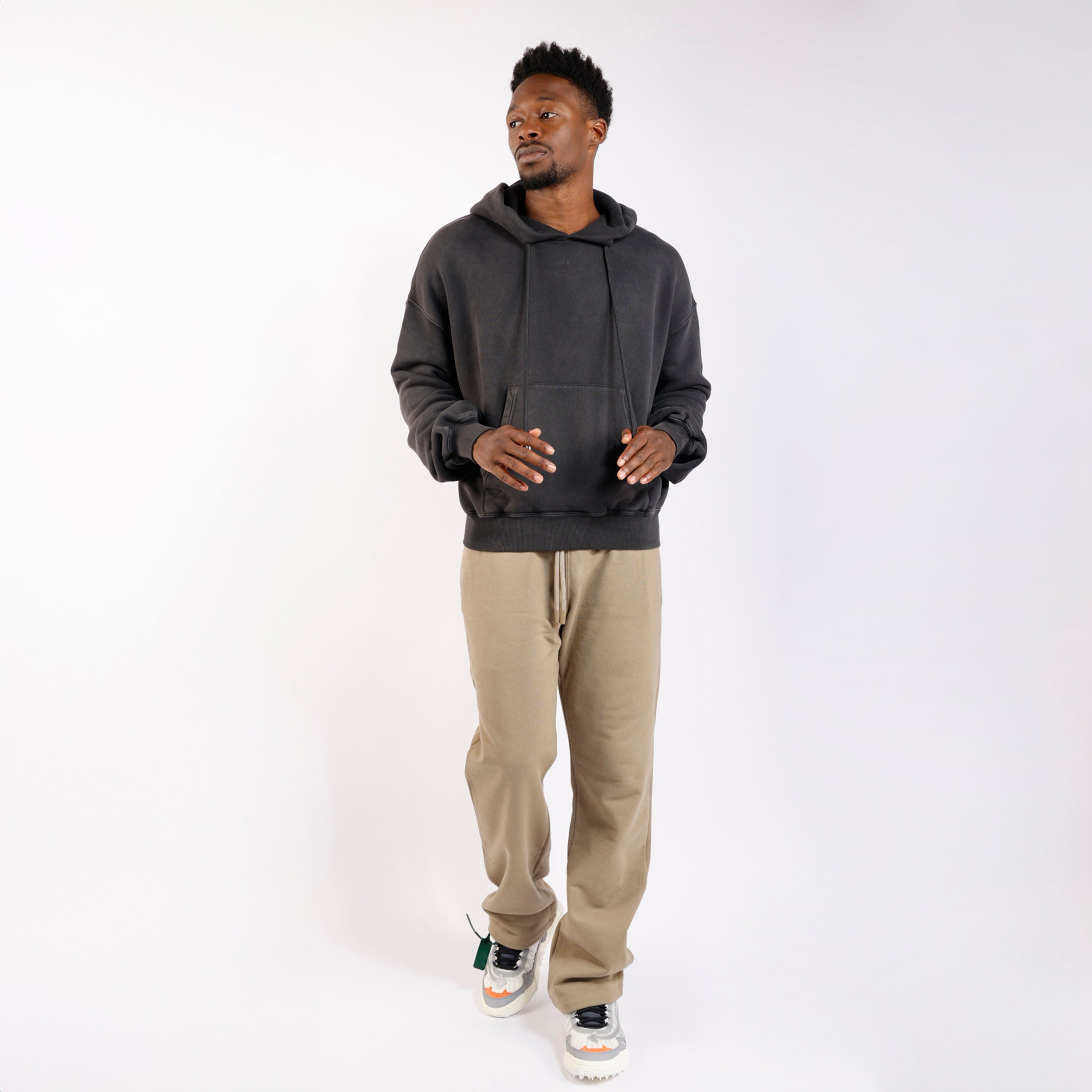 Sudadera Beige Off-White Embroidered