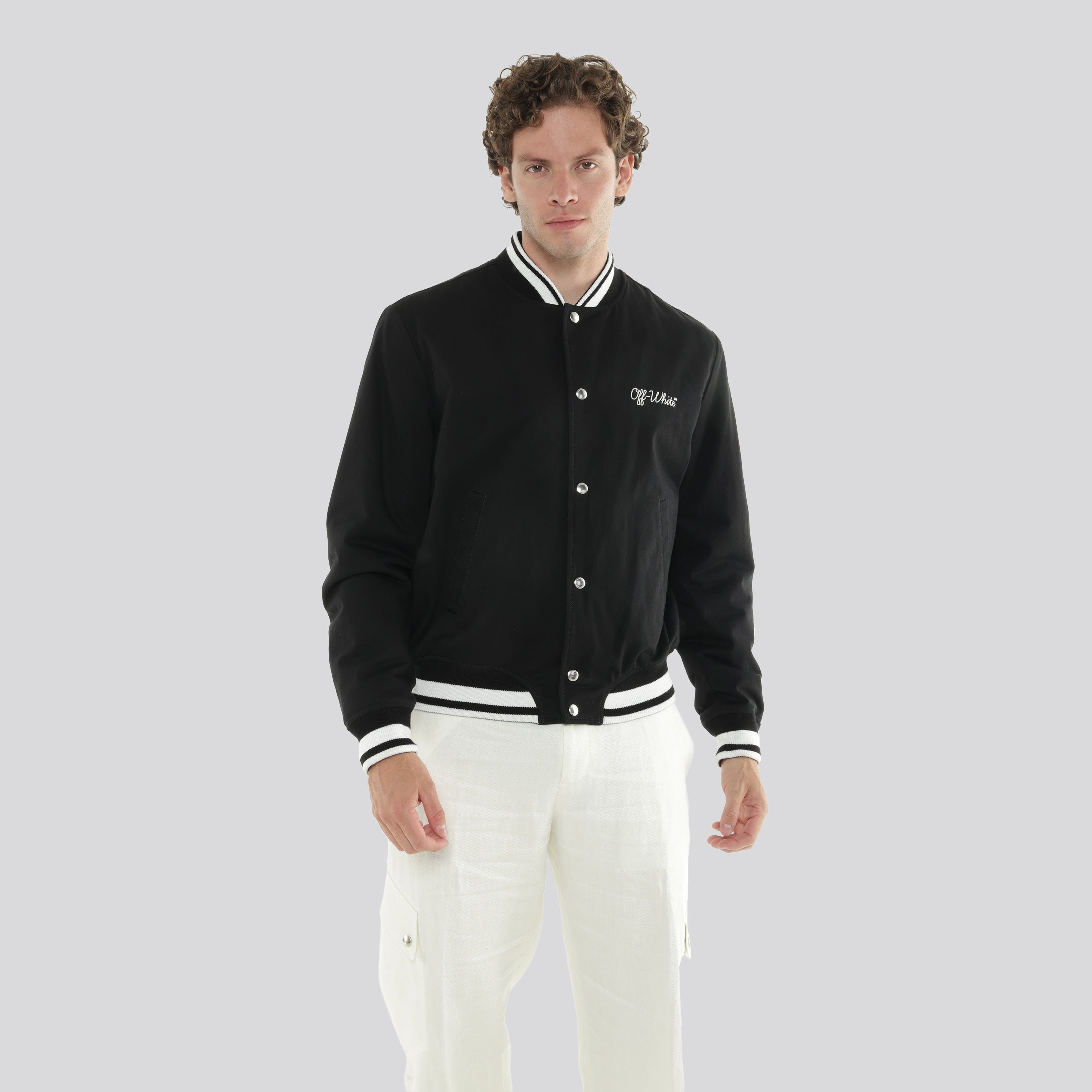 Chaqueta Negra Off-White Script Cotgab