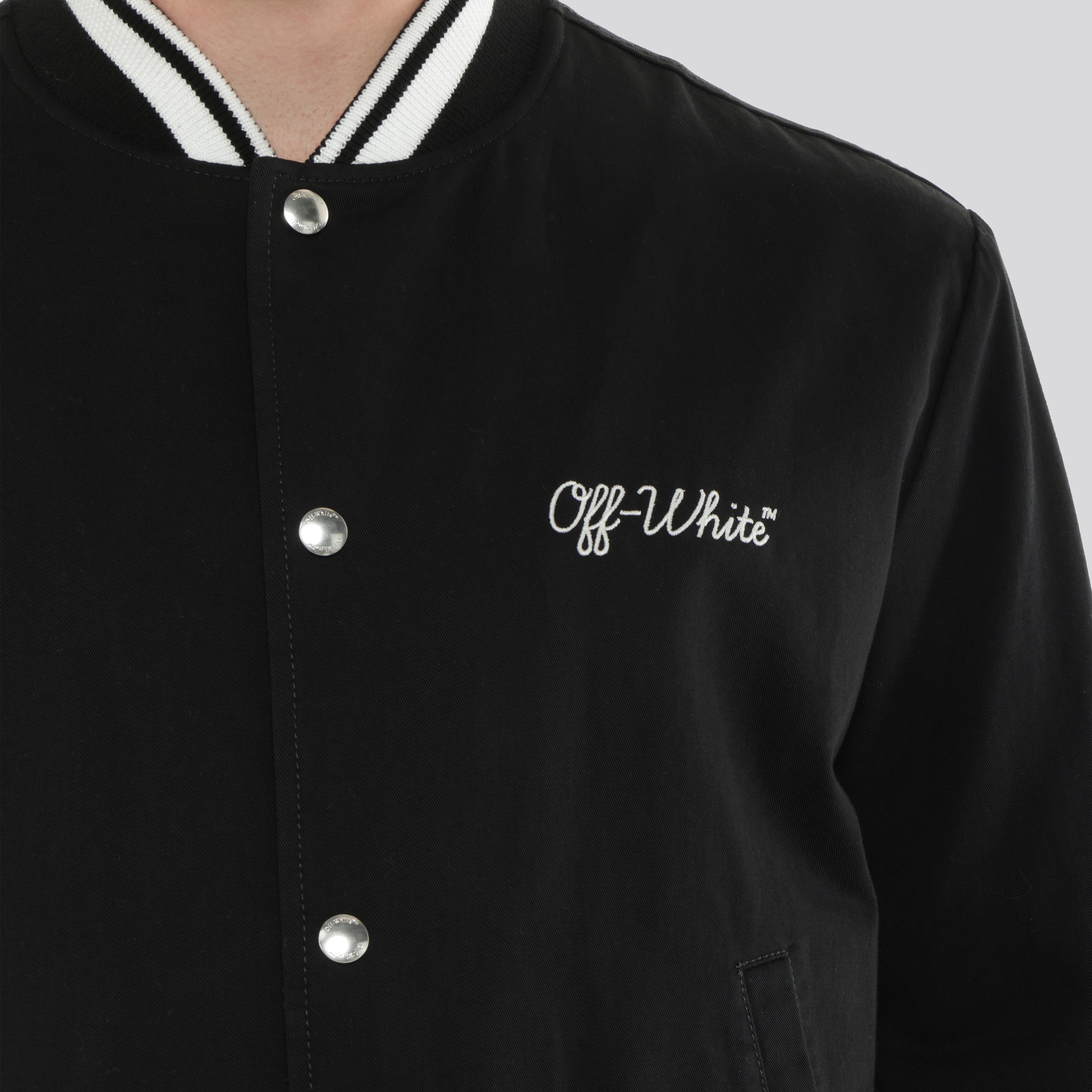 Chaqueta Negra Off-White Script Cotgab