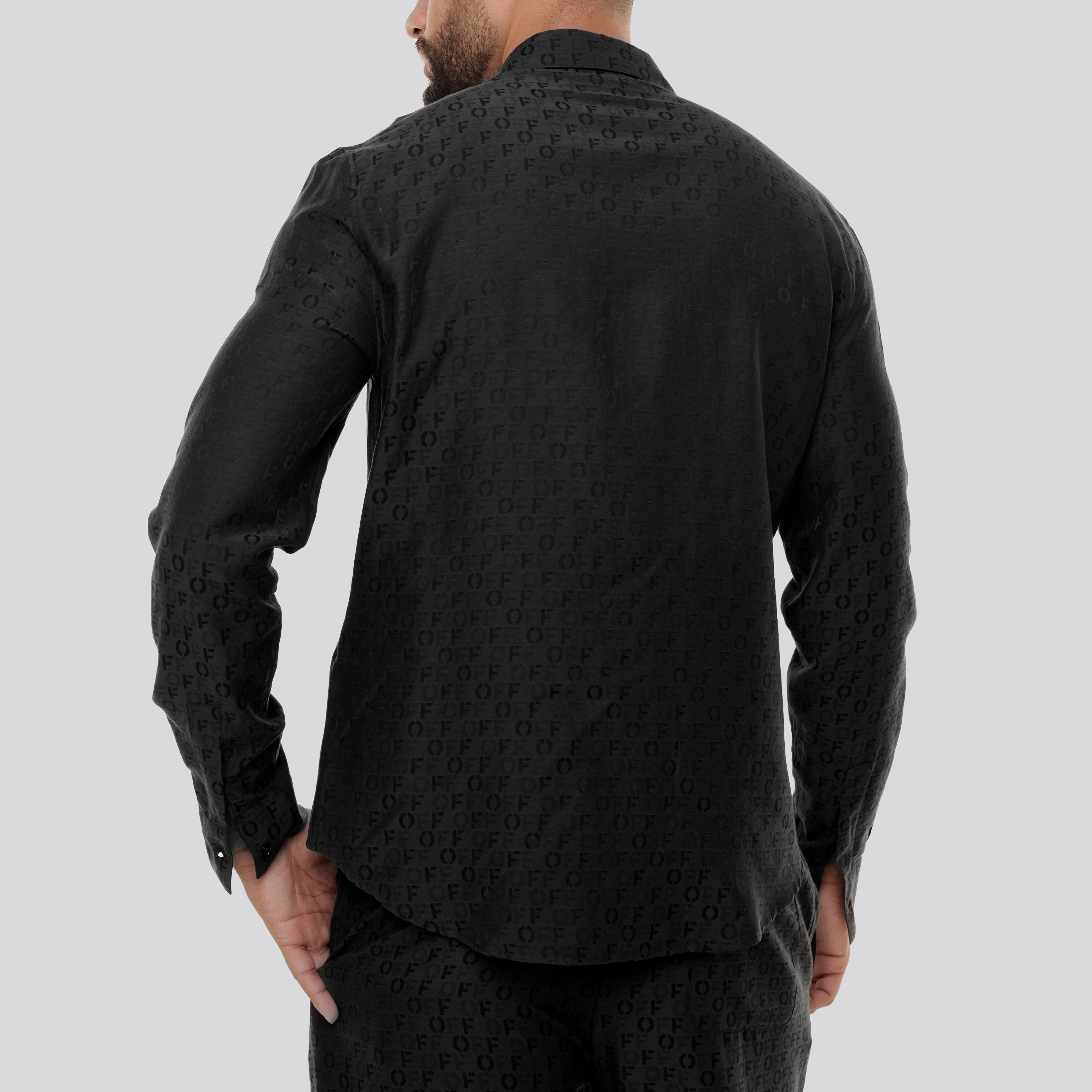 Camisa Negra Off-White Silkcot