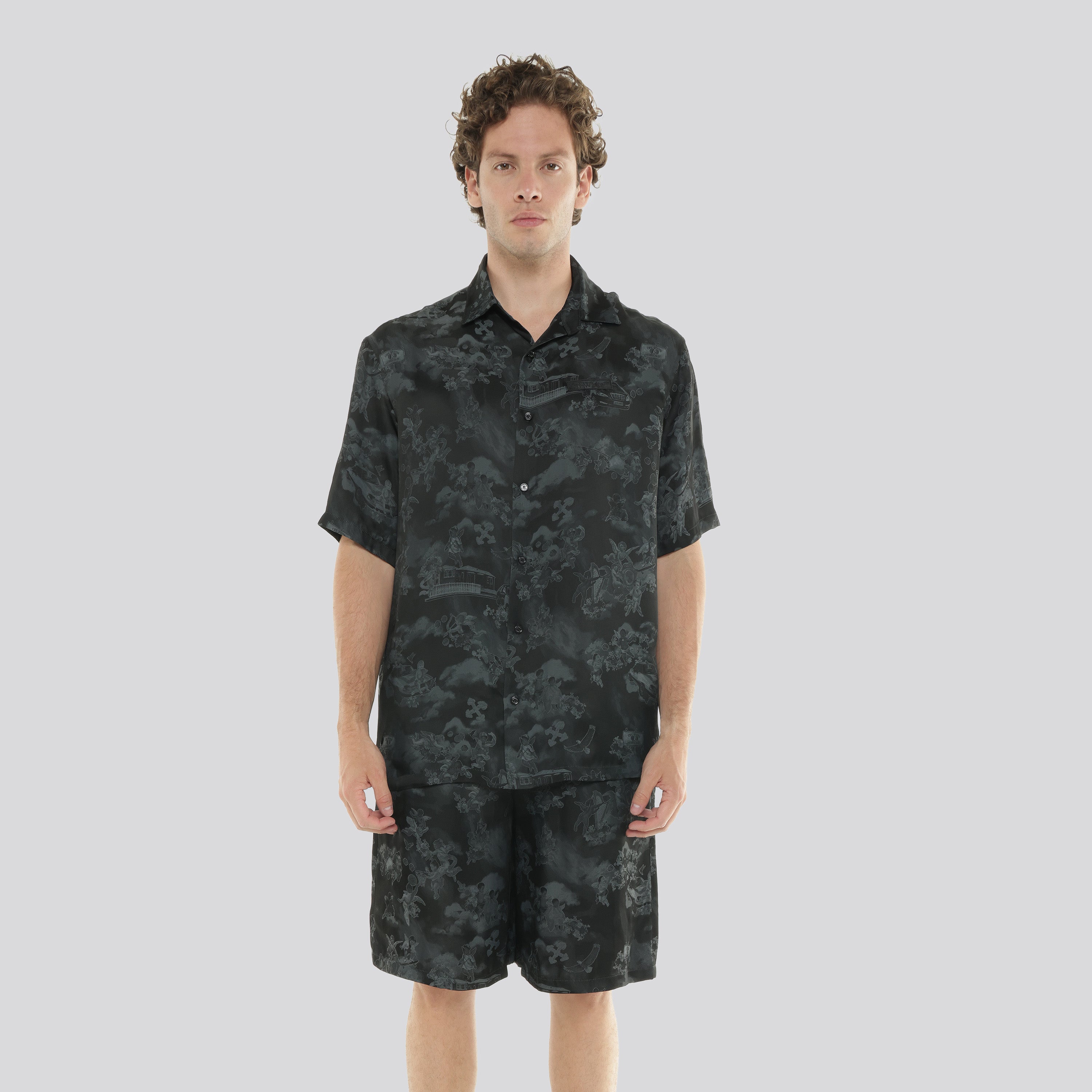 Camisa Negra Off-White Fresco Bowling