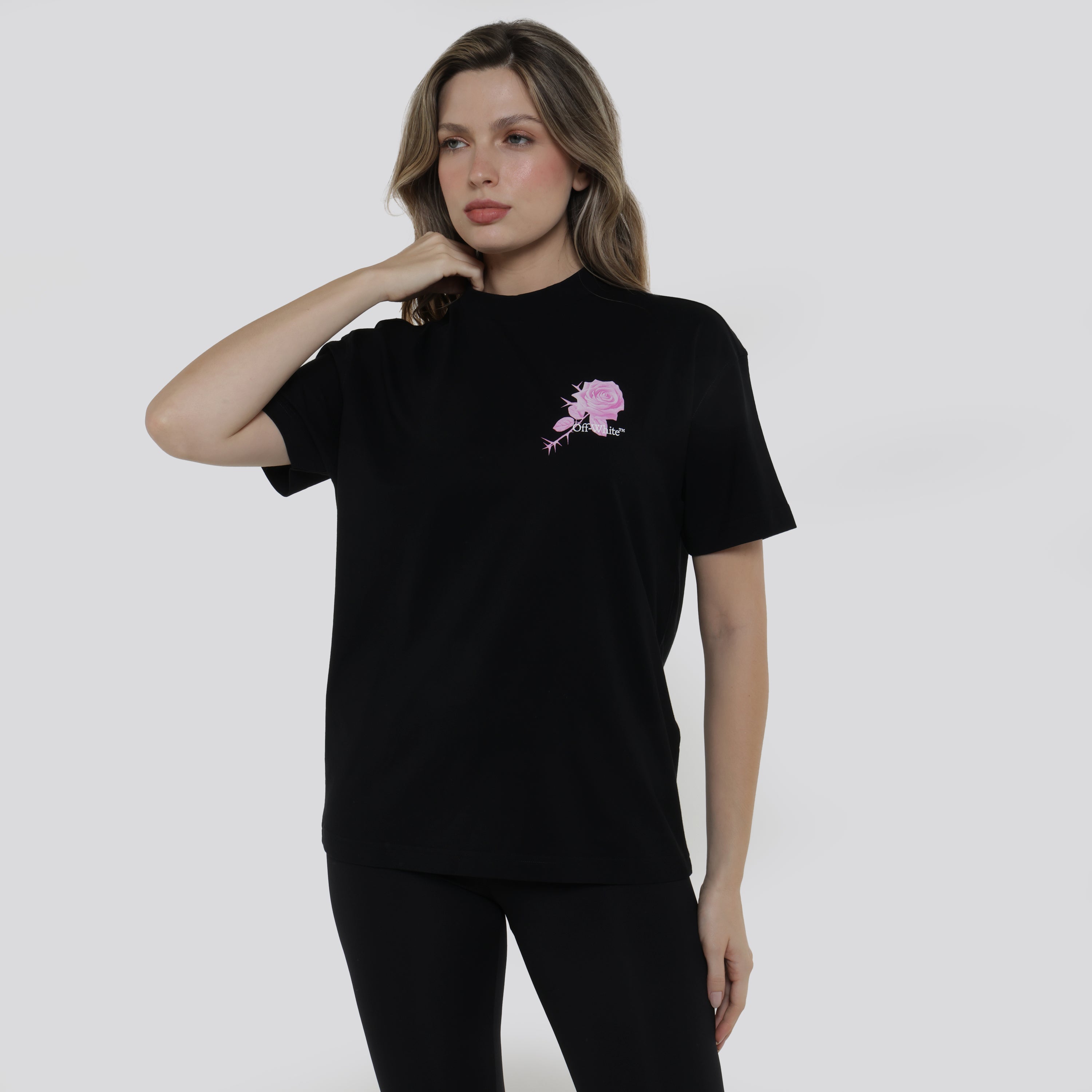 Camiseta Negra Off-White Roses Arrows