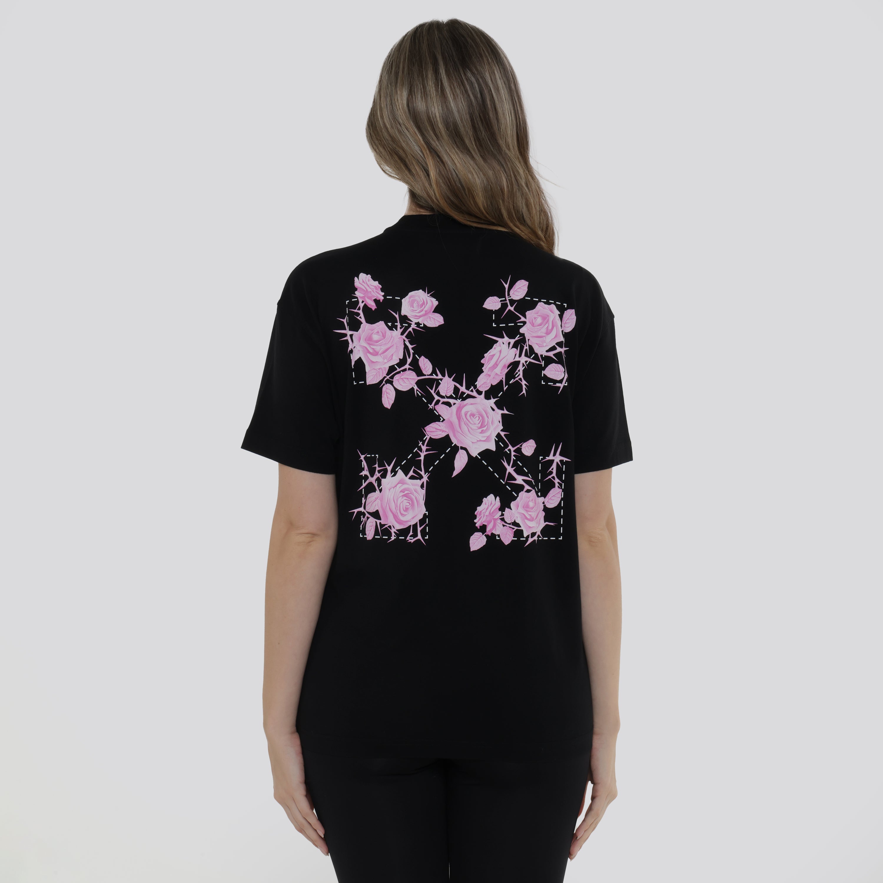 Camiseta Negra Off-White Roses Arrows