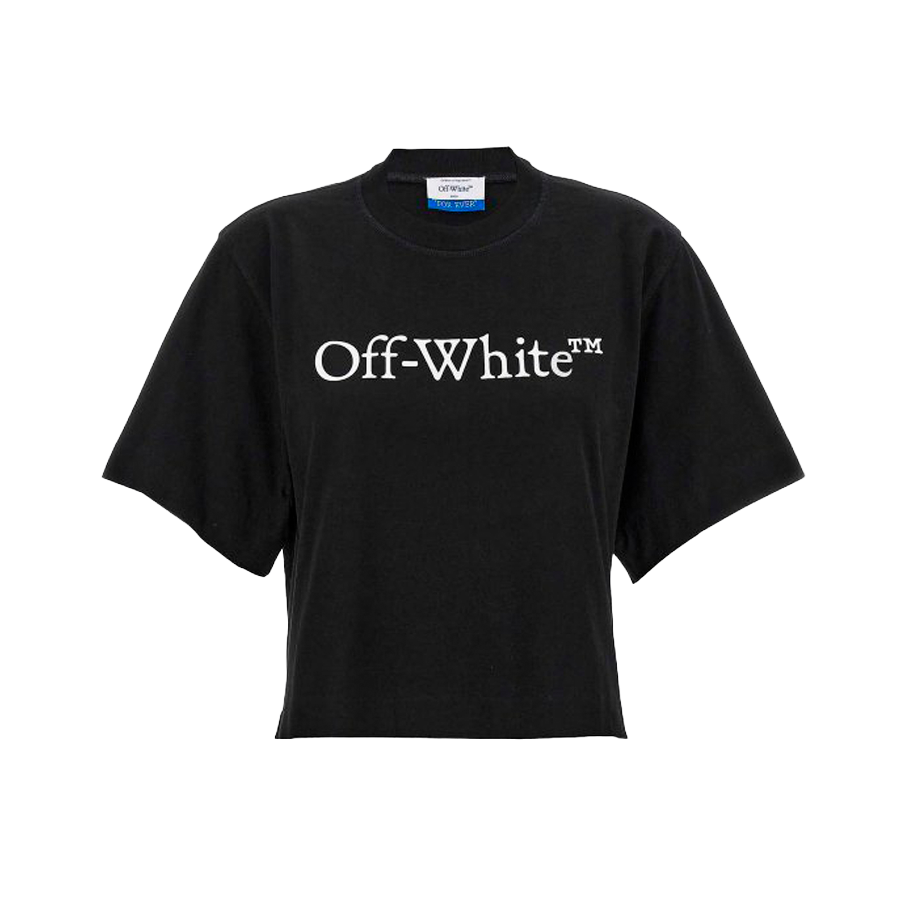 Camiseta Negra Off-White Big Logo Cropped