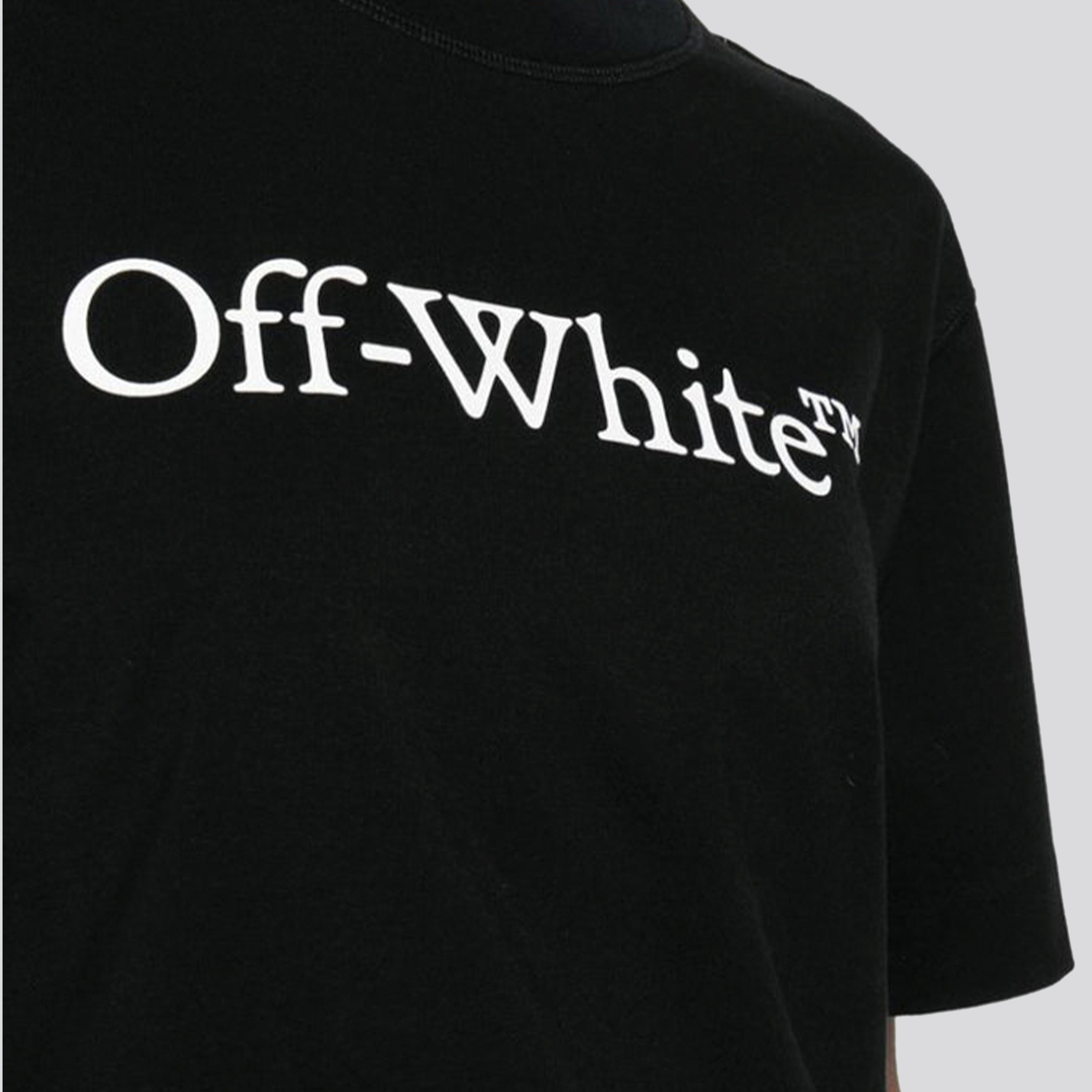 Camiseta Negra Off-White Big Logo Cropped