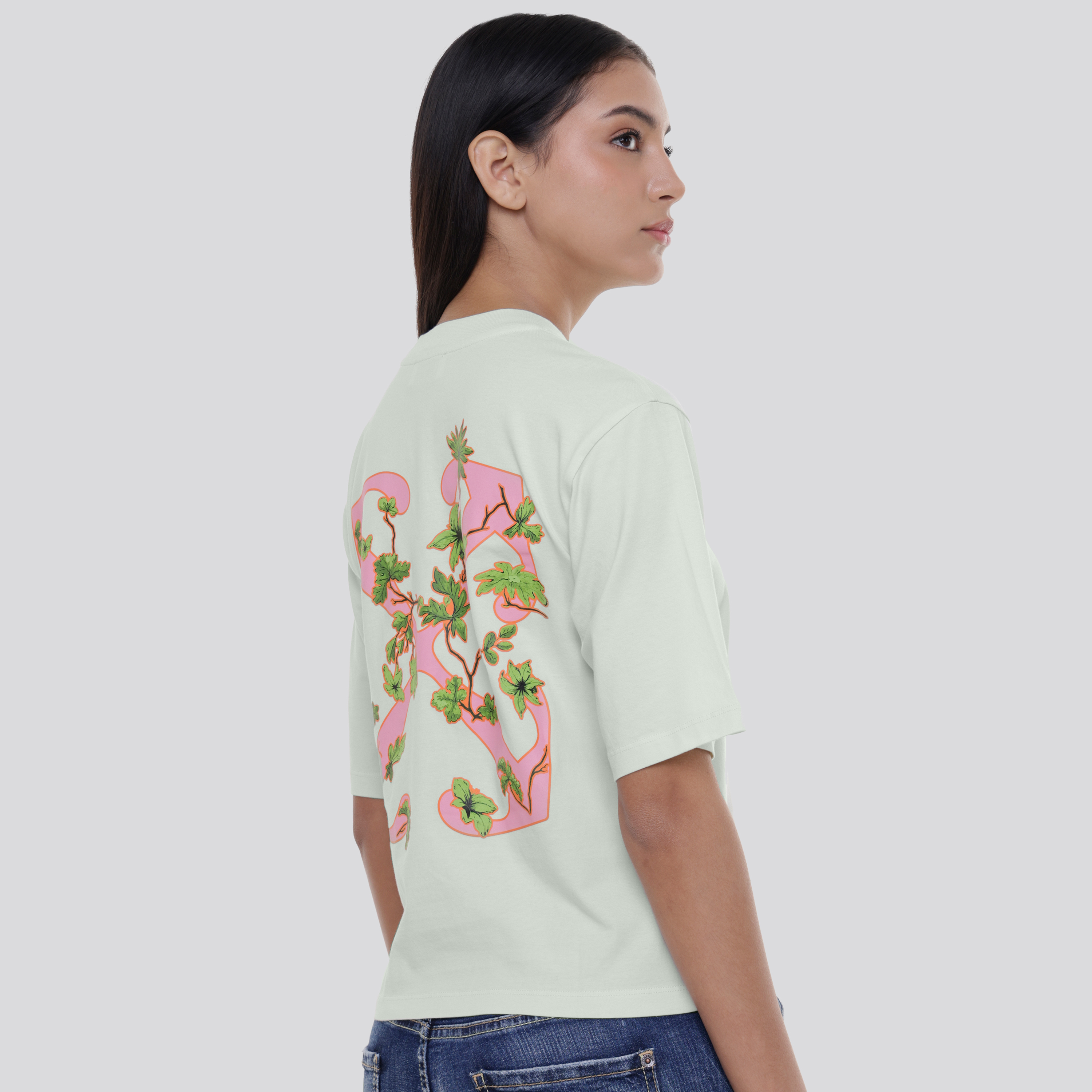 Camiseta Verde Off-White Ramage Flower