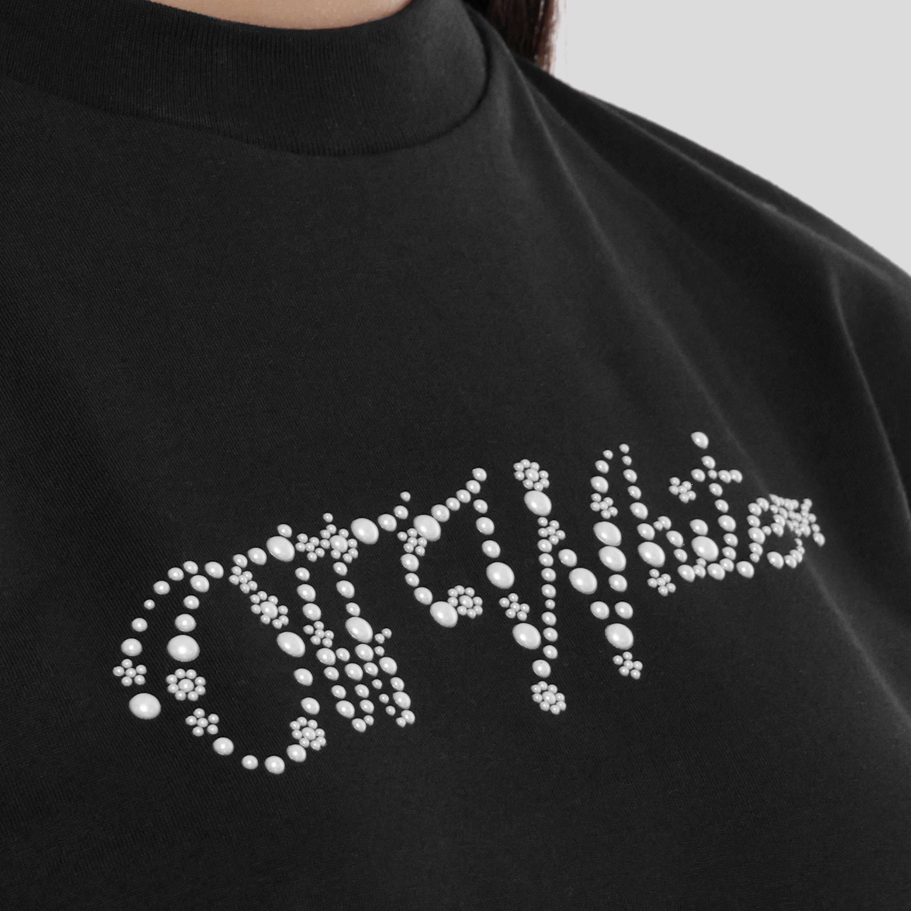 Camiseta Negra Off-White Embroidered Stars
