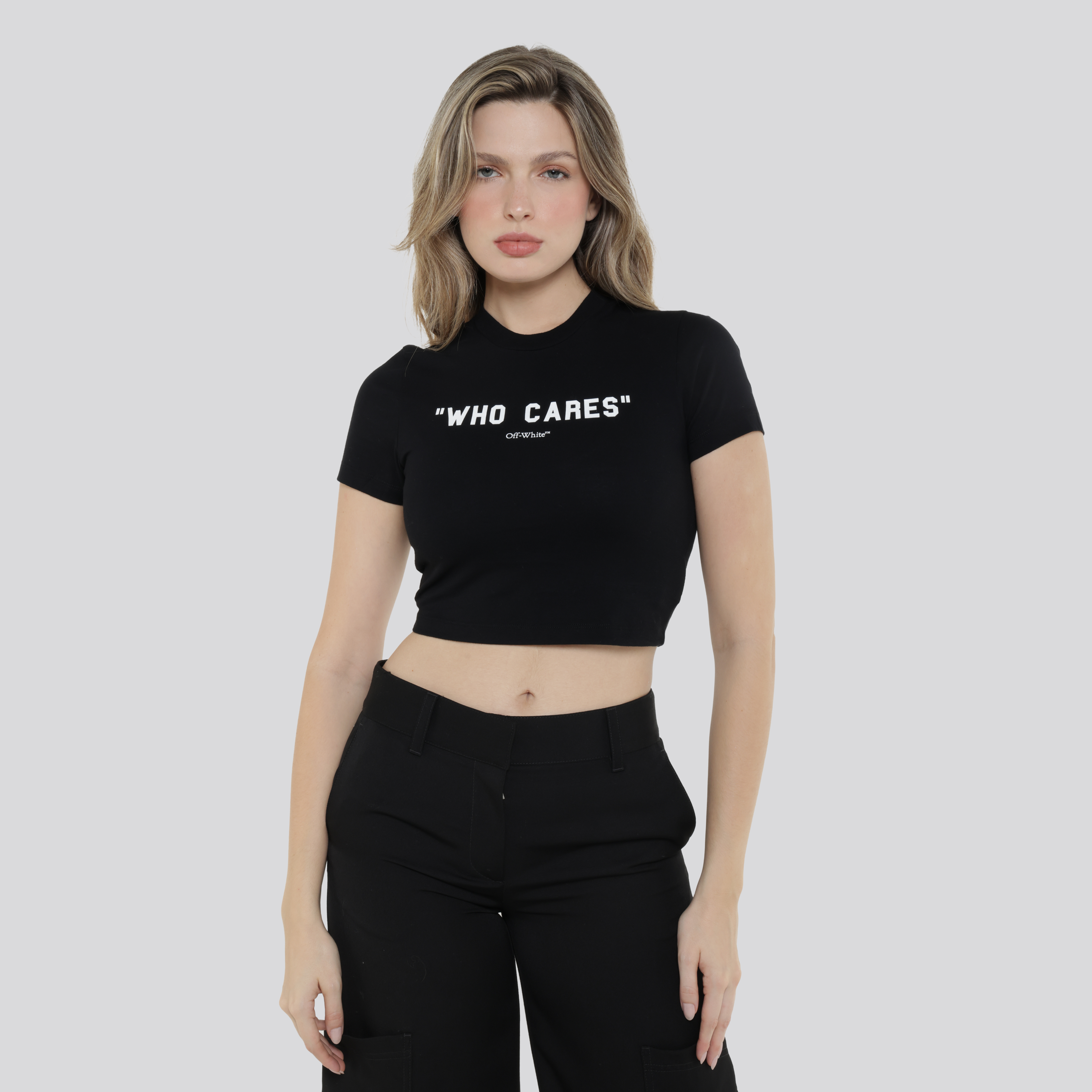 Camiseta Negra Off-White Who Cares