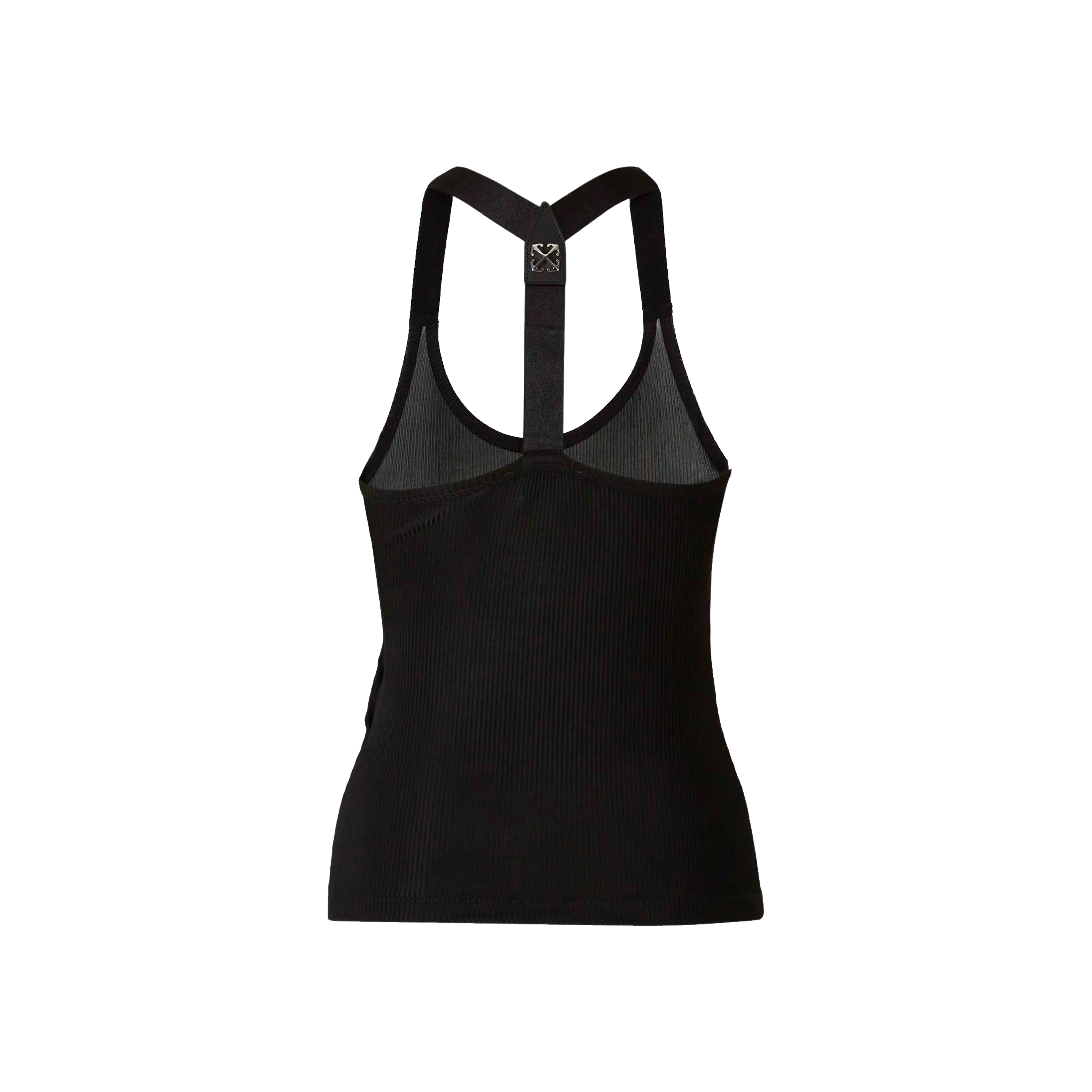 Top Negro Off White Light Rib