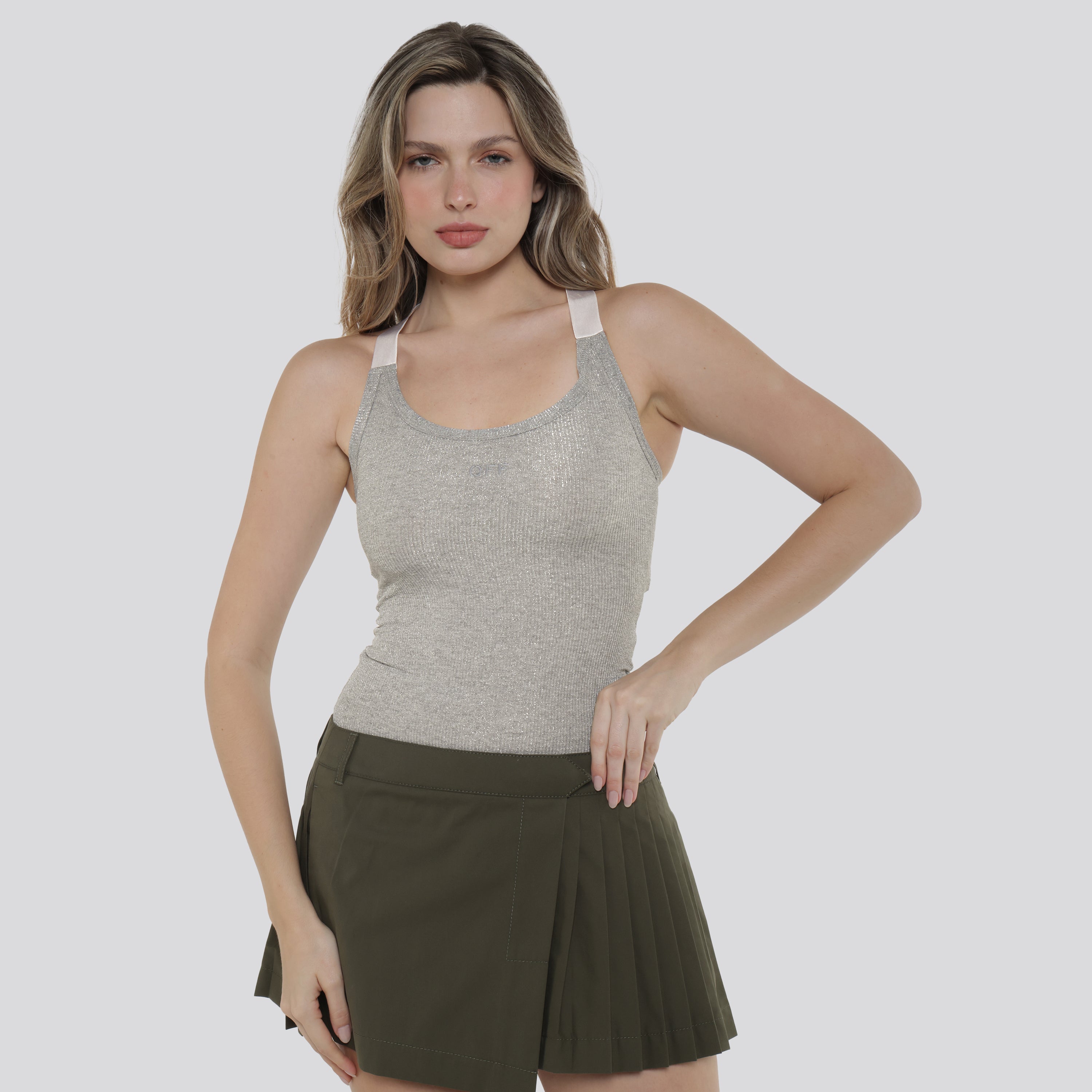 Top Silver Off White Luxer Rib