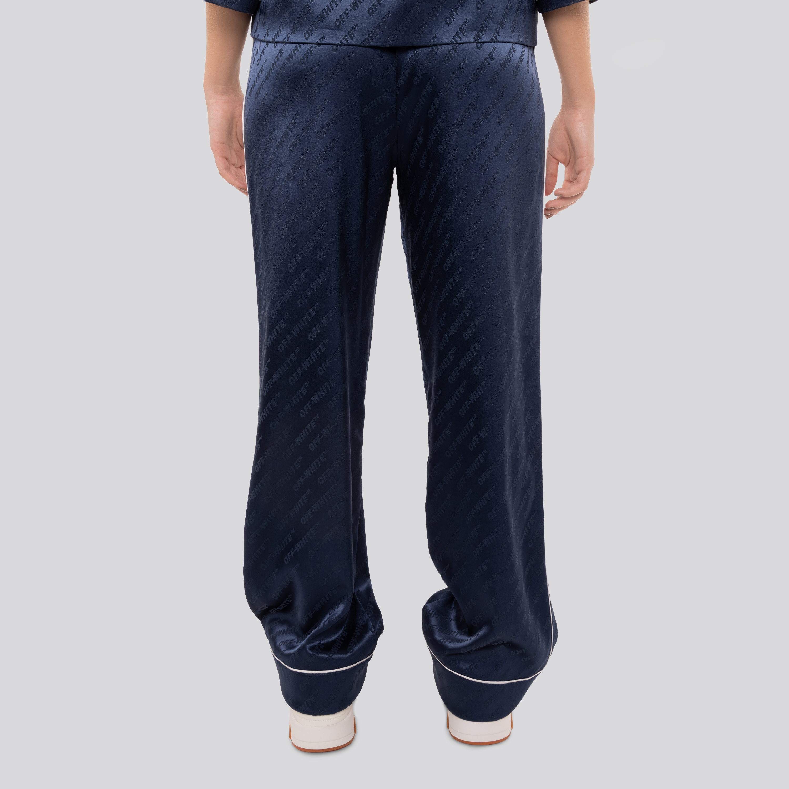 Pantalón Azul Off-White Satin Off Monogram