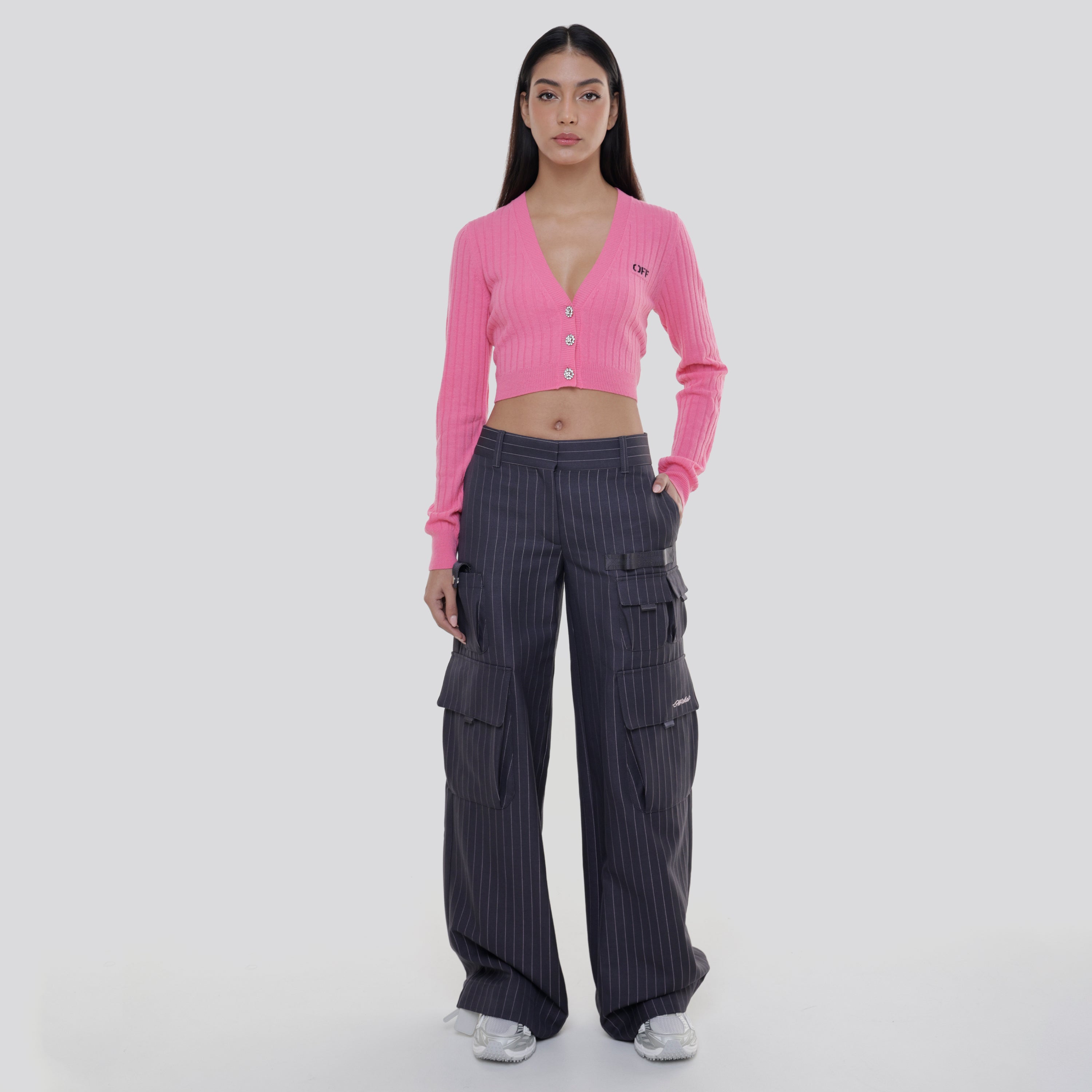 Pantalón Negro Off-White Pinstripe Toybox