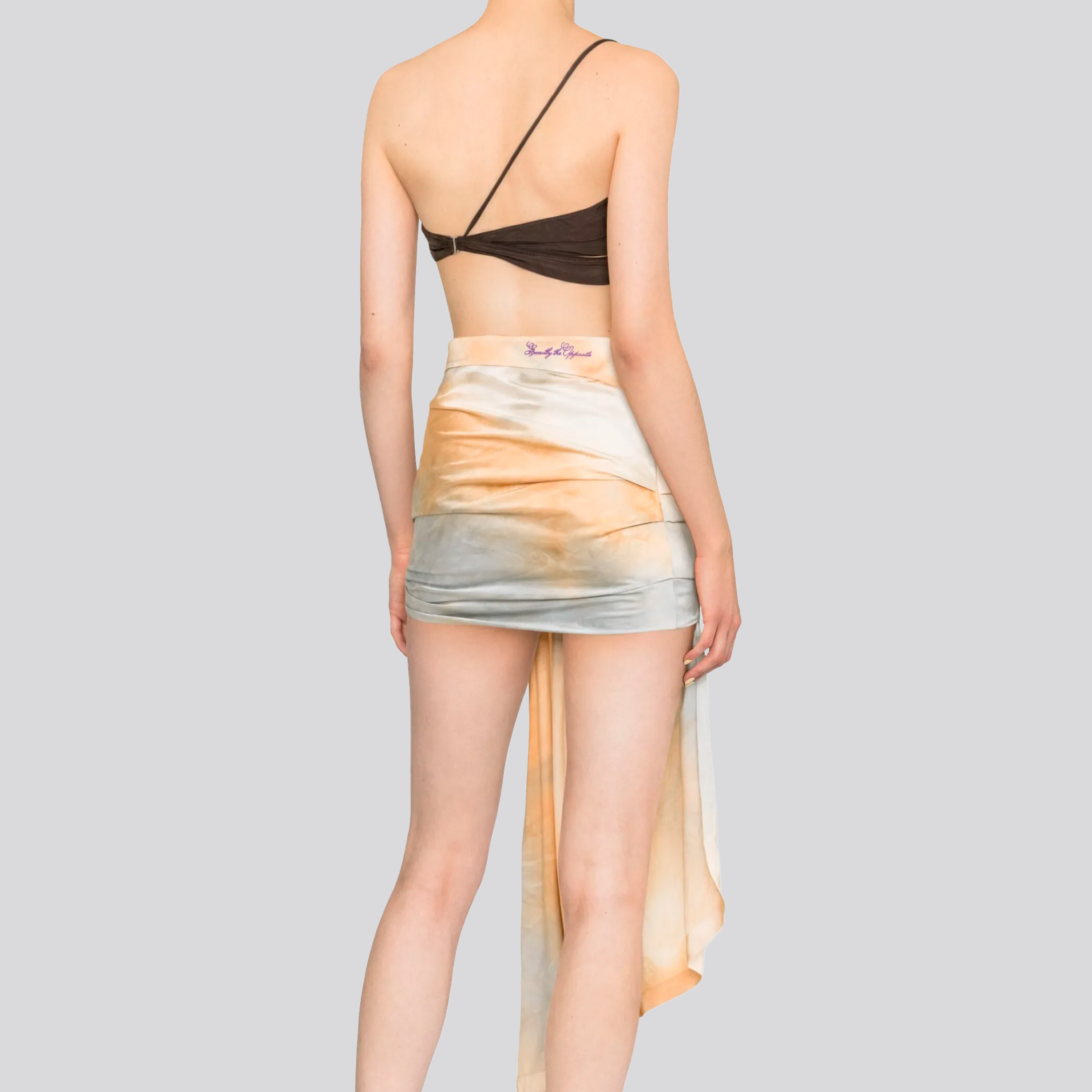 Mini Sk Camel Purple Off-White Bow Tie Dye Vi Draped