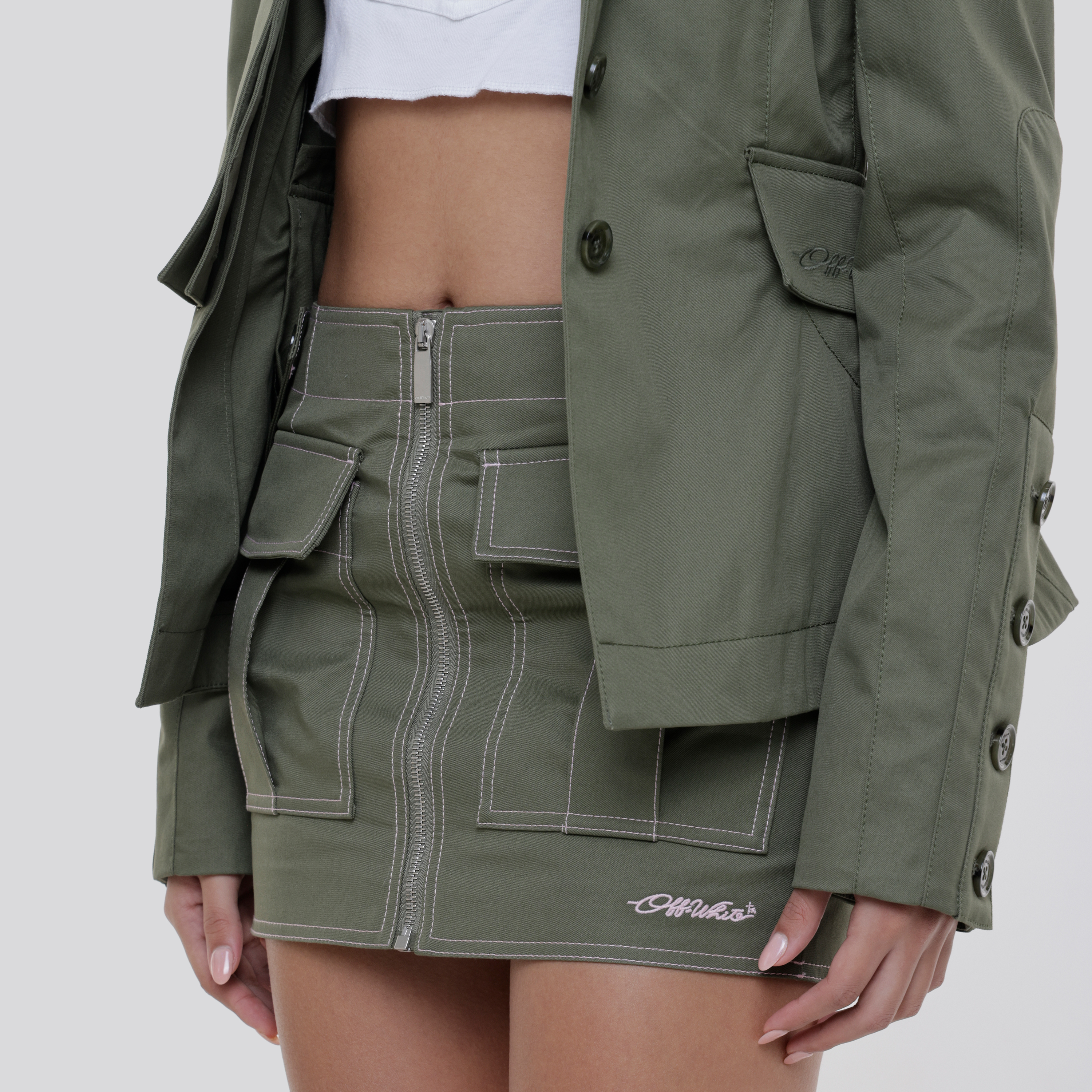 Falda Verde Off-White Cargo Straps