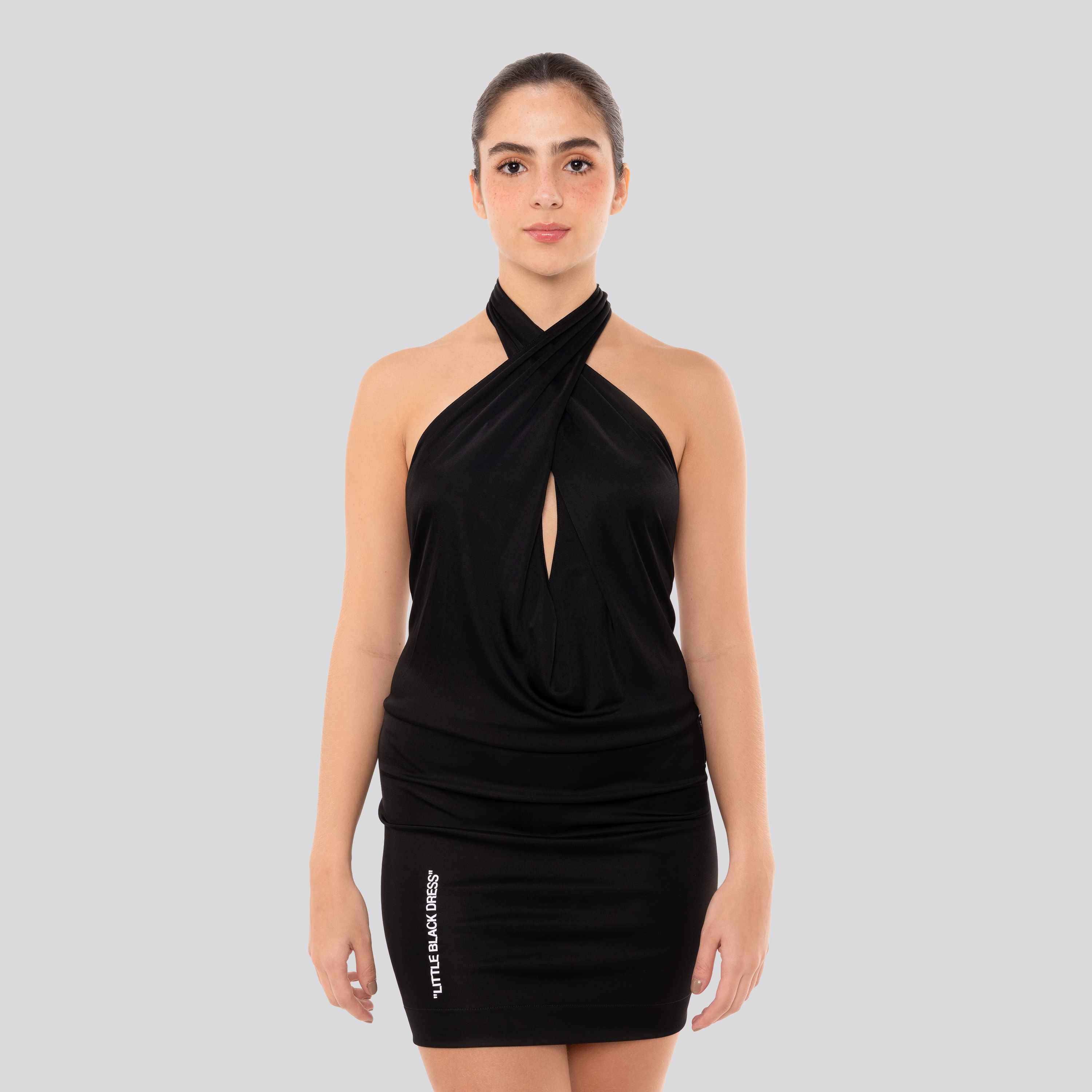 Vestido Negro Off-White Fluid Jer