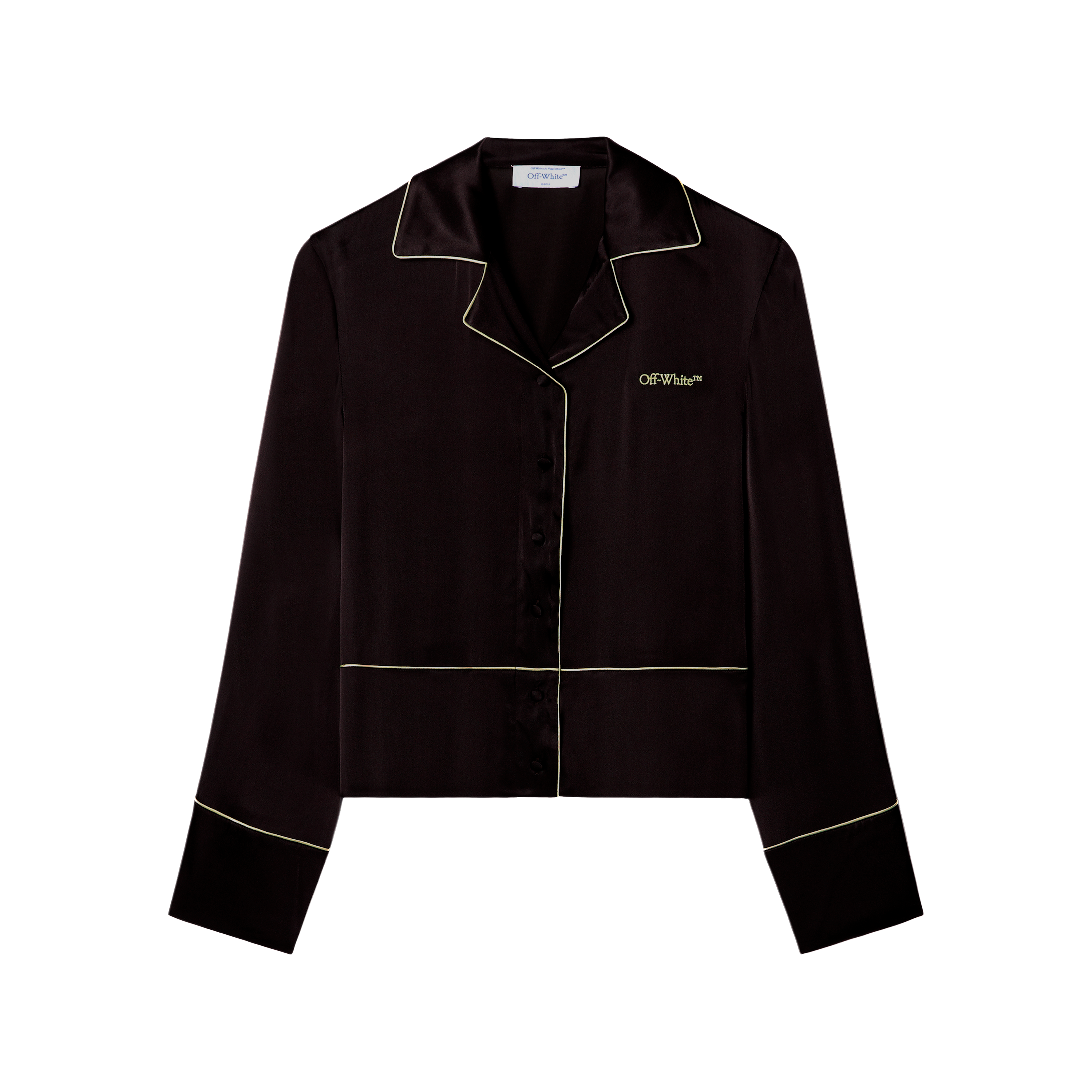 Camisa Café Off-White Satin