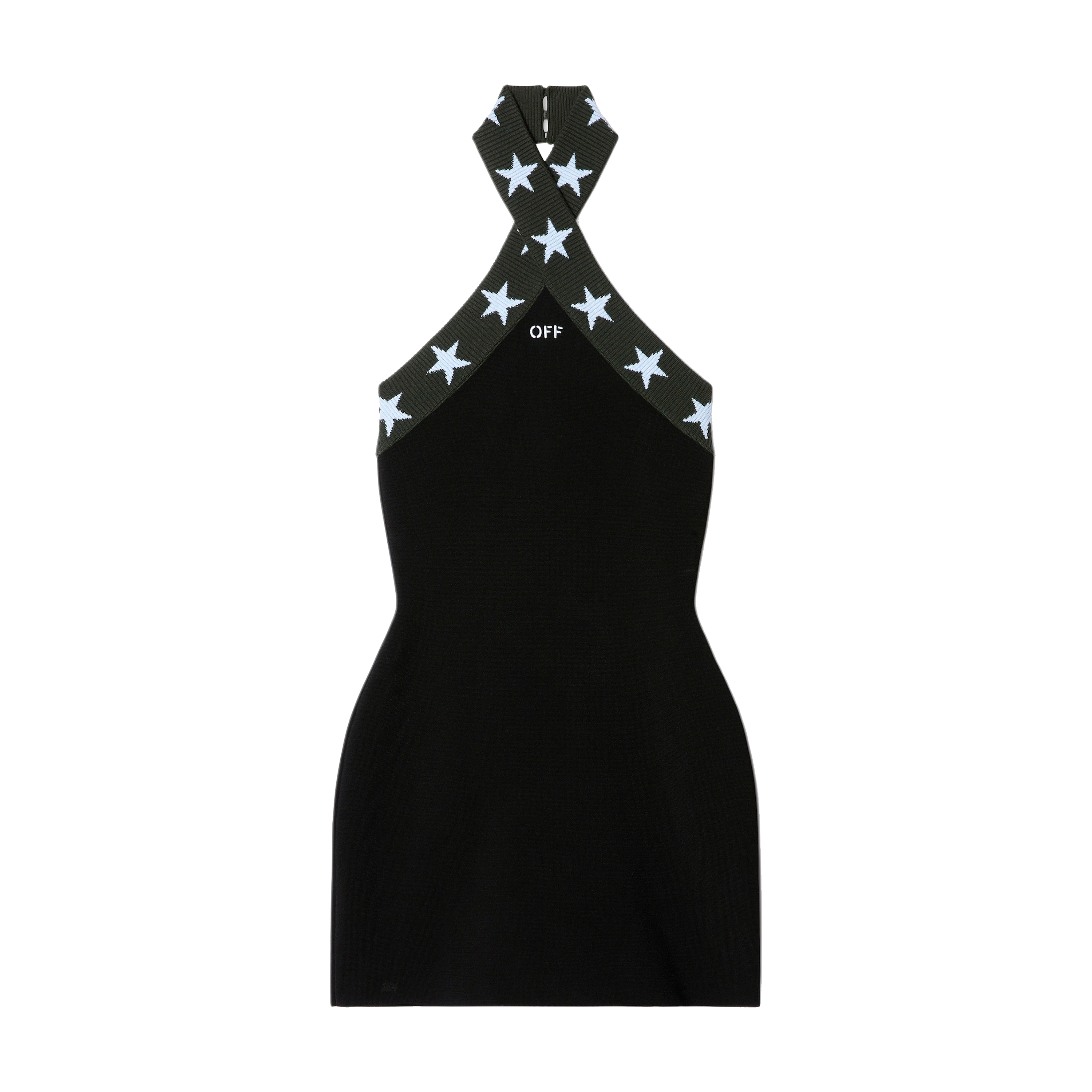 Vestido Negro Off-White Cross Collar Star