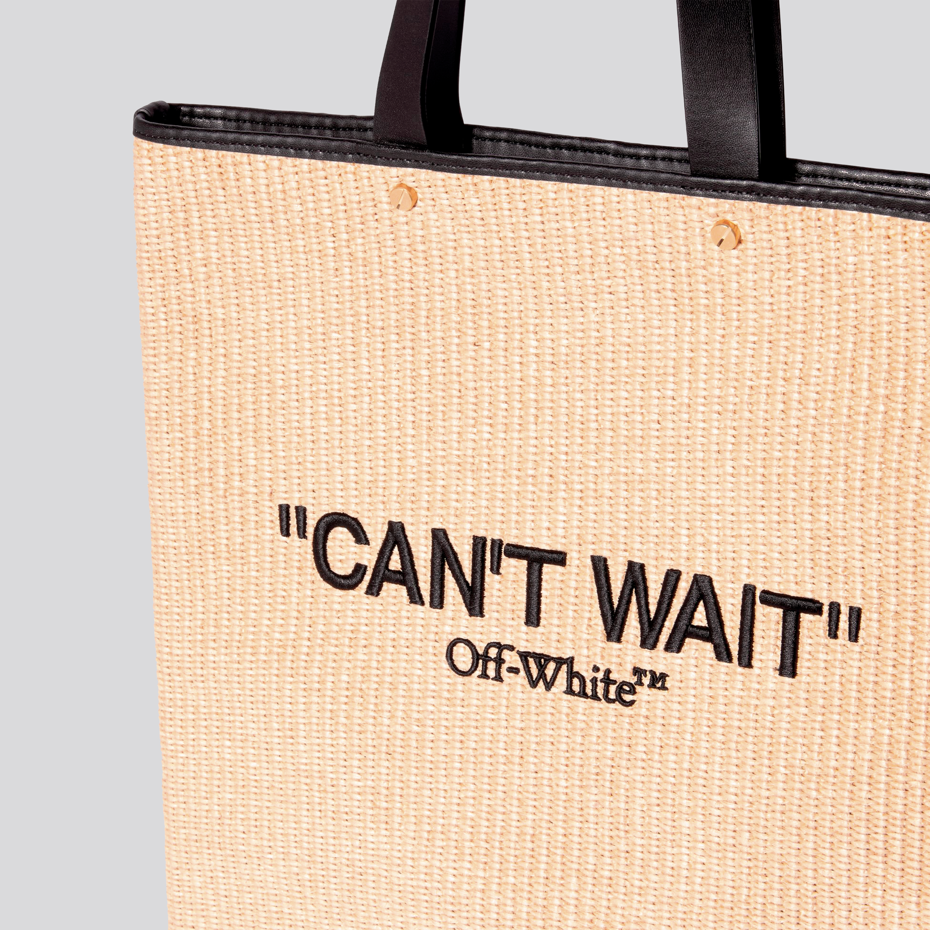Tote Bag Beige Off-White Day Off Flat Tote Rafia