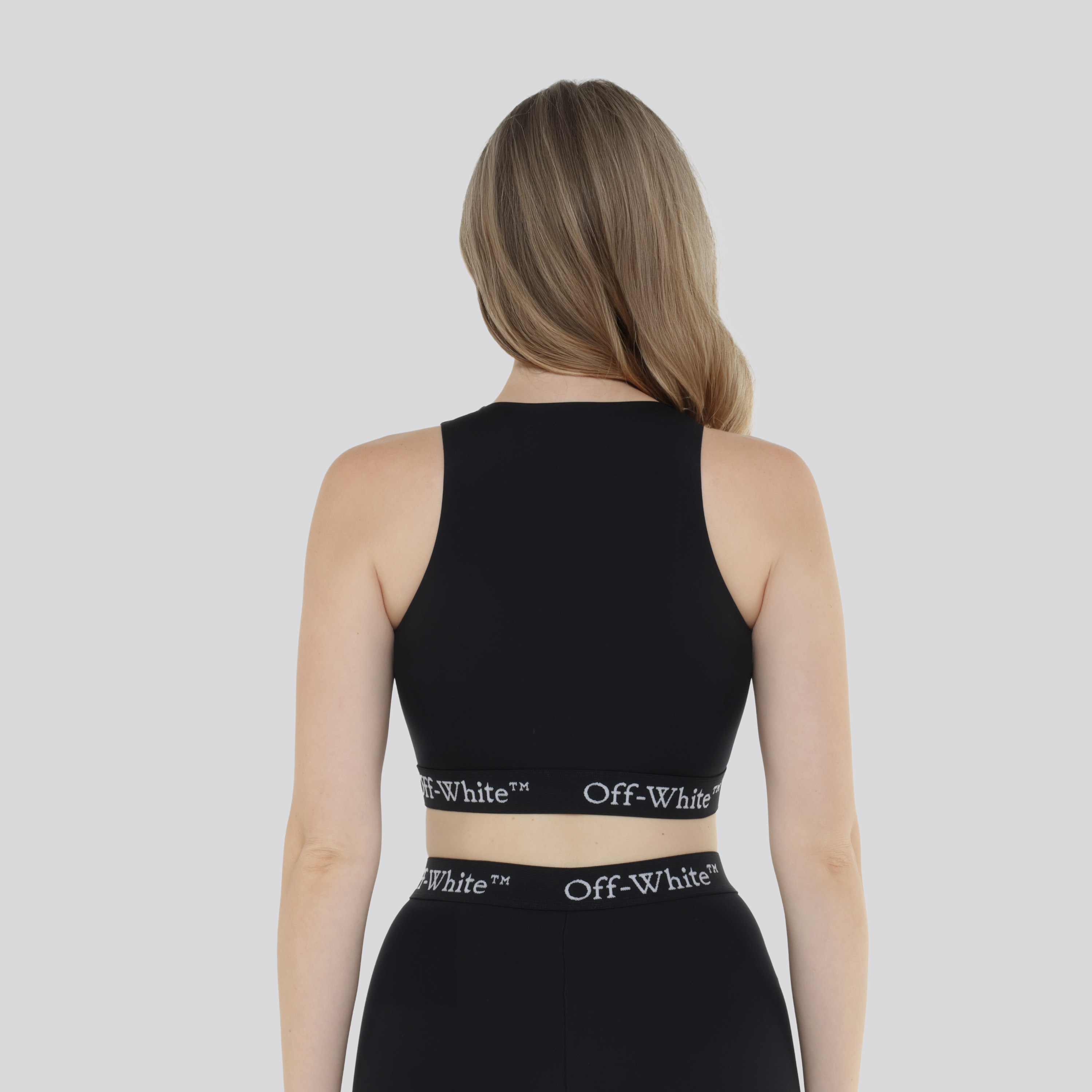 Top Negro Off-White Logoband Zipped Rowing