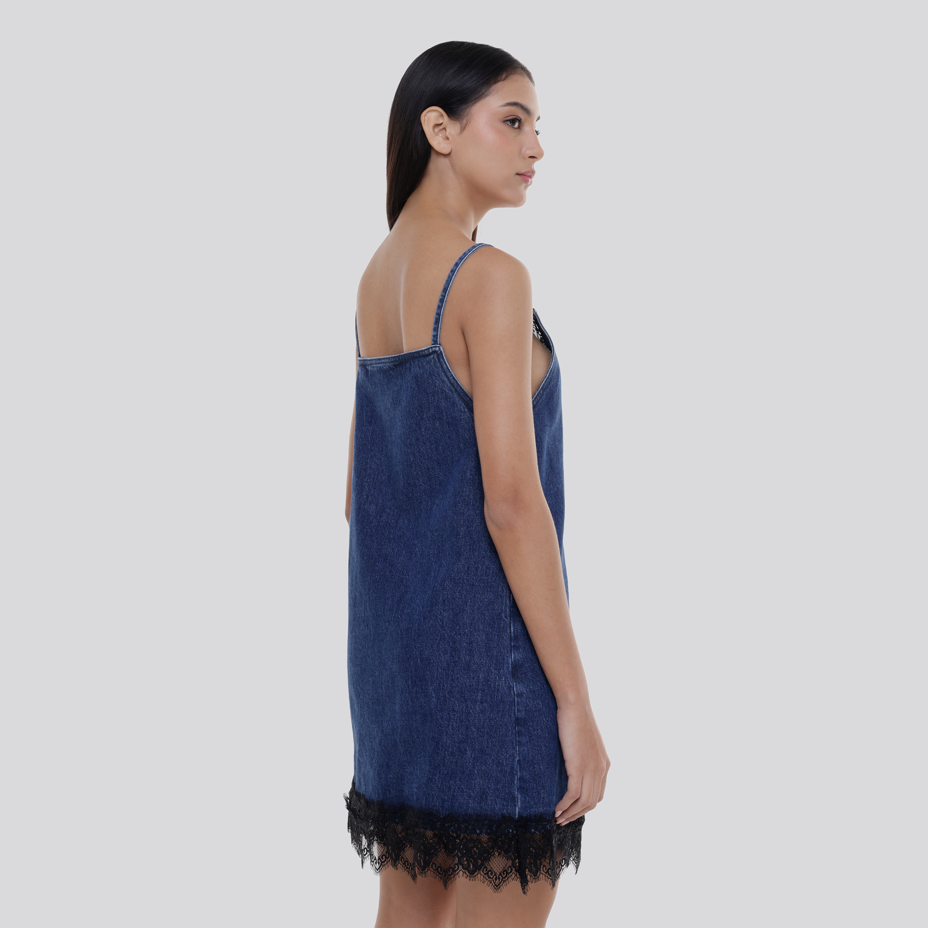 Vestido Denim Off-White Lace 20S Slip