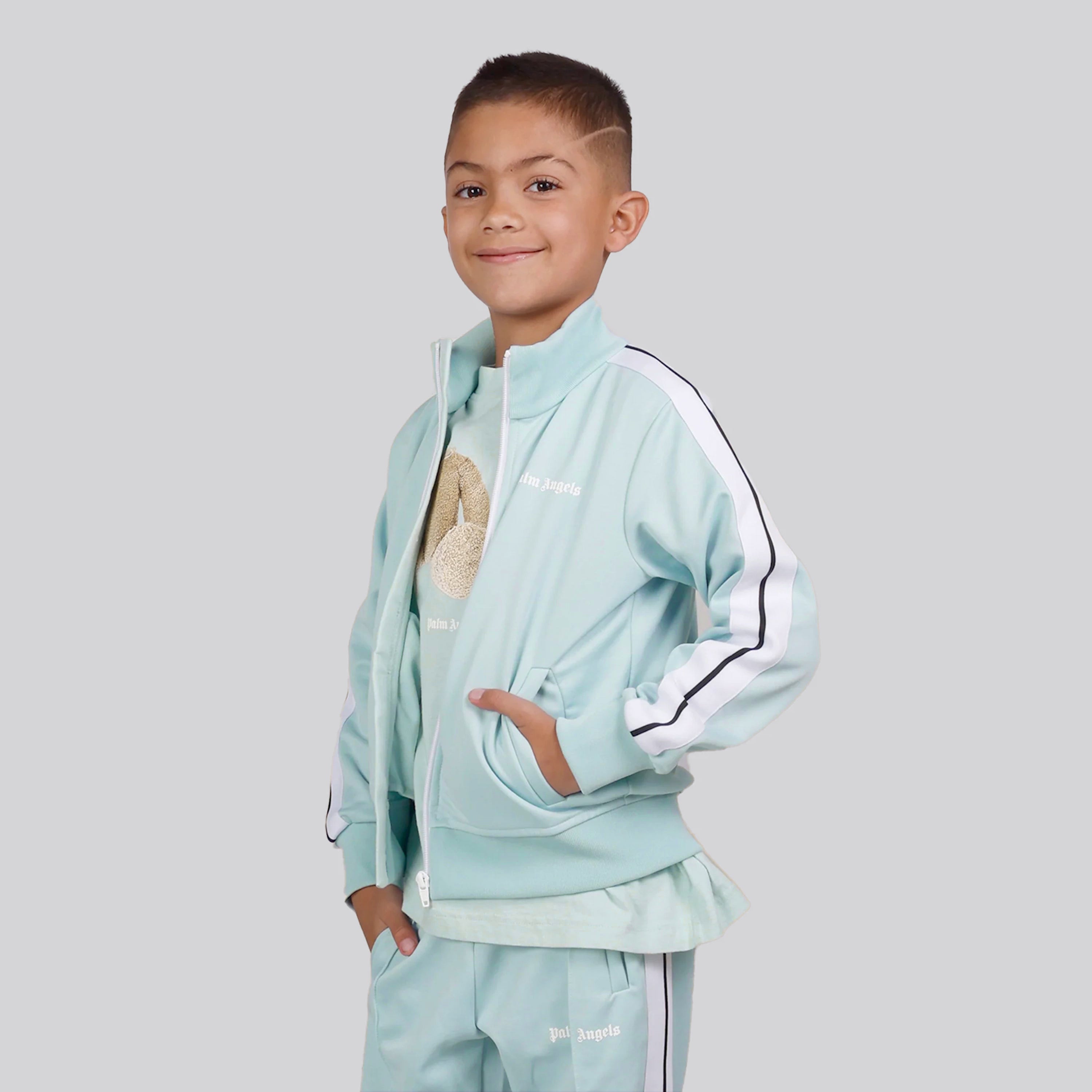 Sudadera Azul Clara Palm Angels Kids Logo