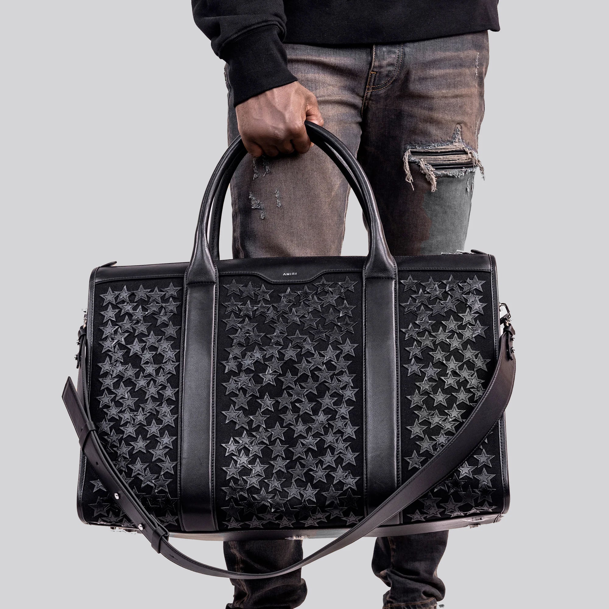 Bolso Negro AMIRI Multi Leather Stars