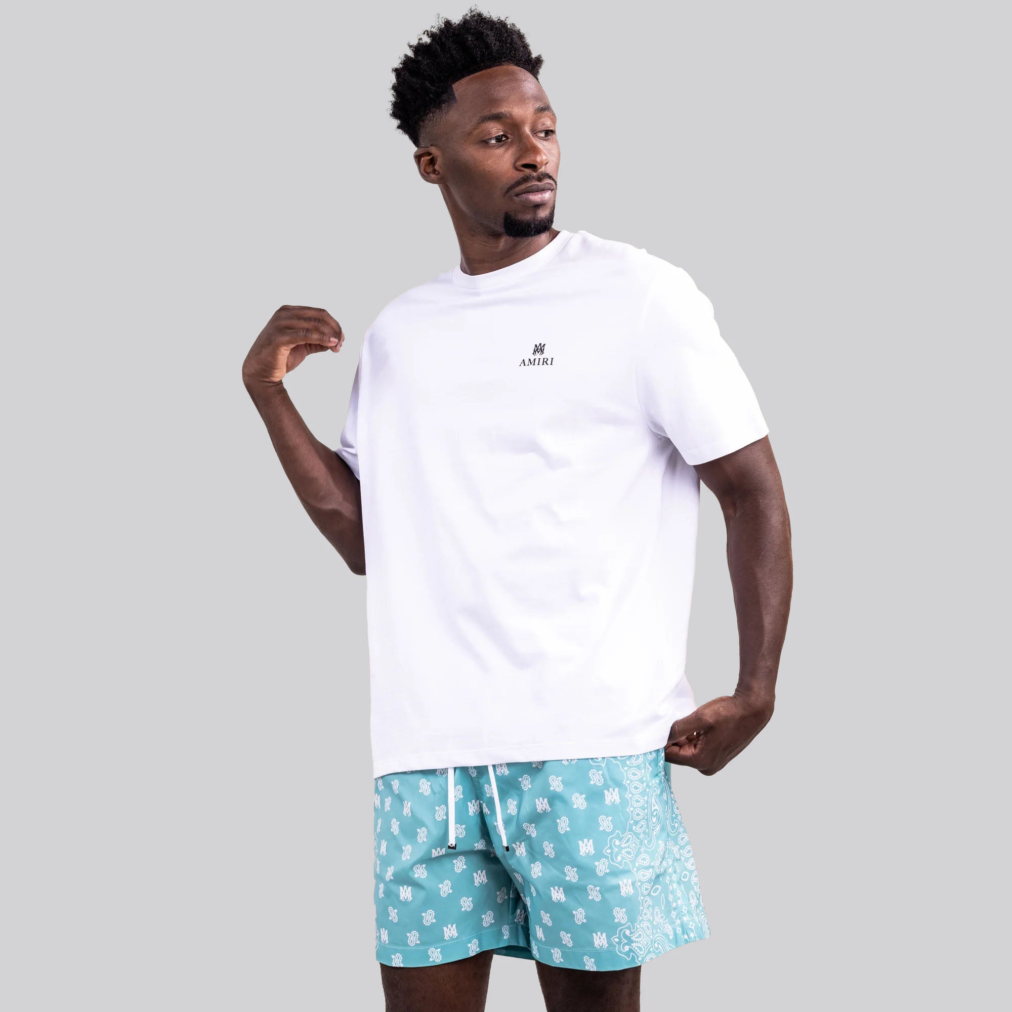 Pantaloneta Turquesa AMIRI Multi MA Logo