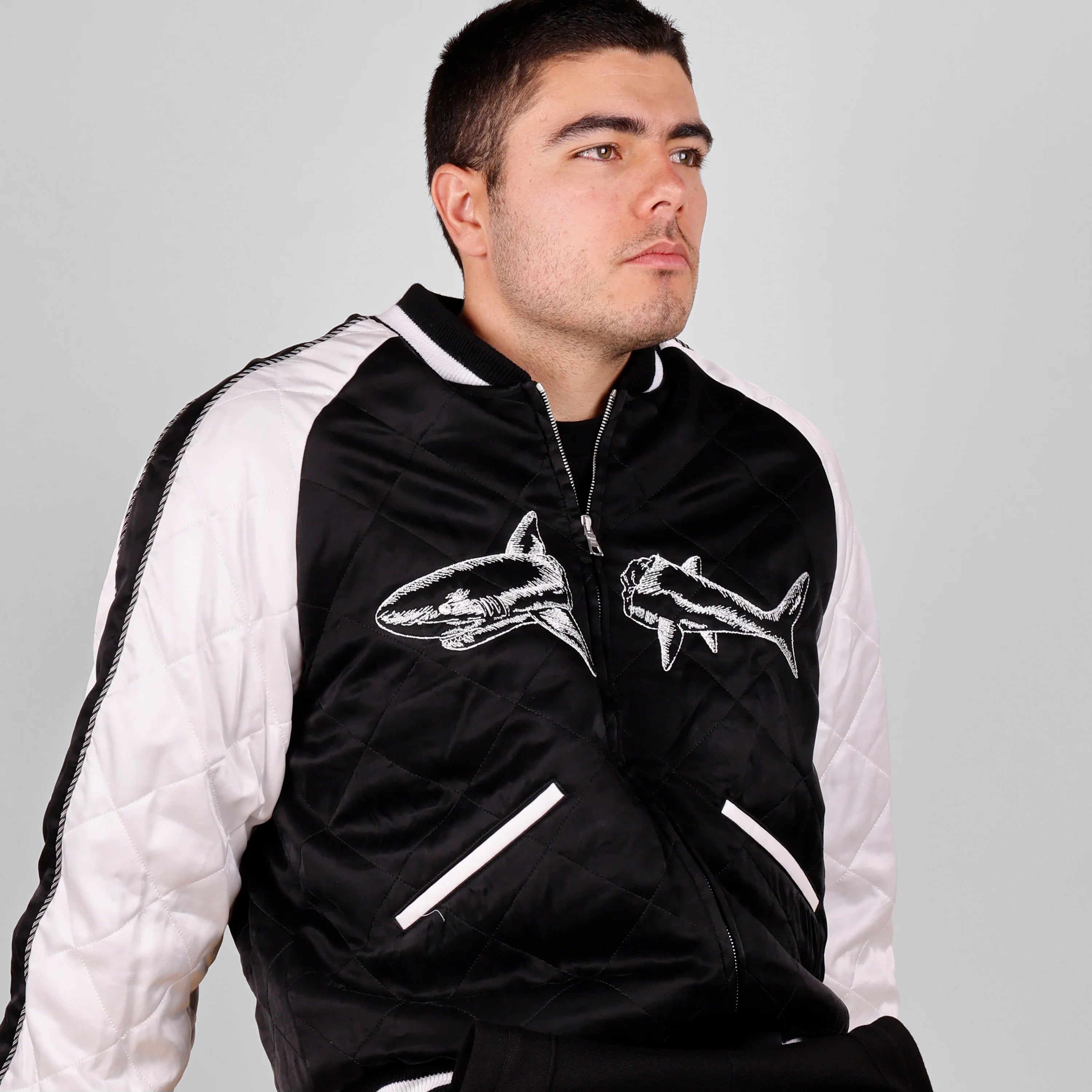Chaqueta Broken Shark Sukajan Black White
