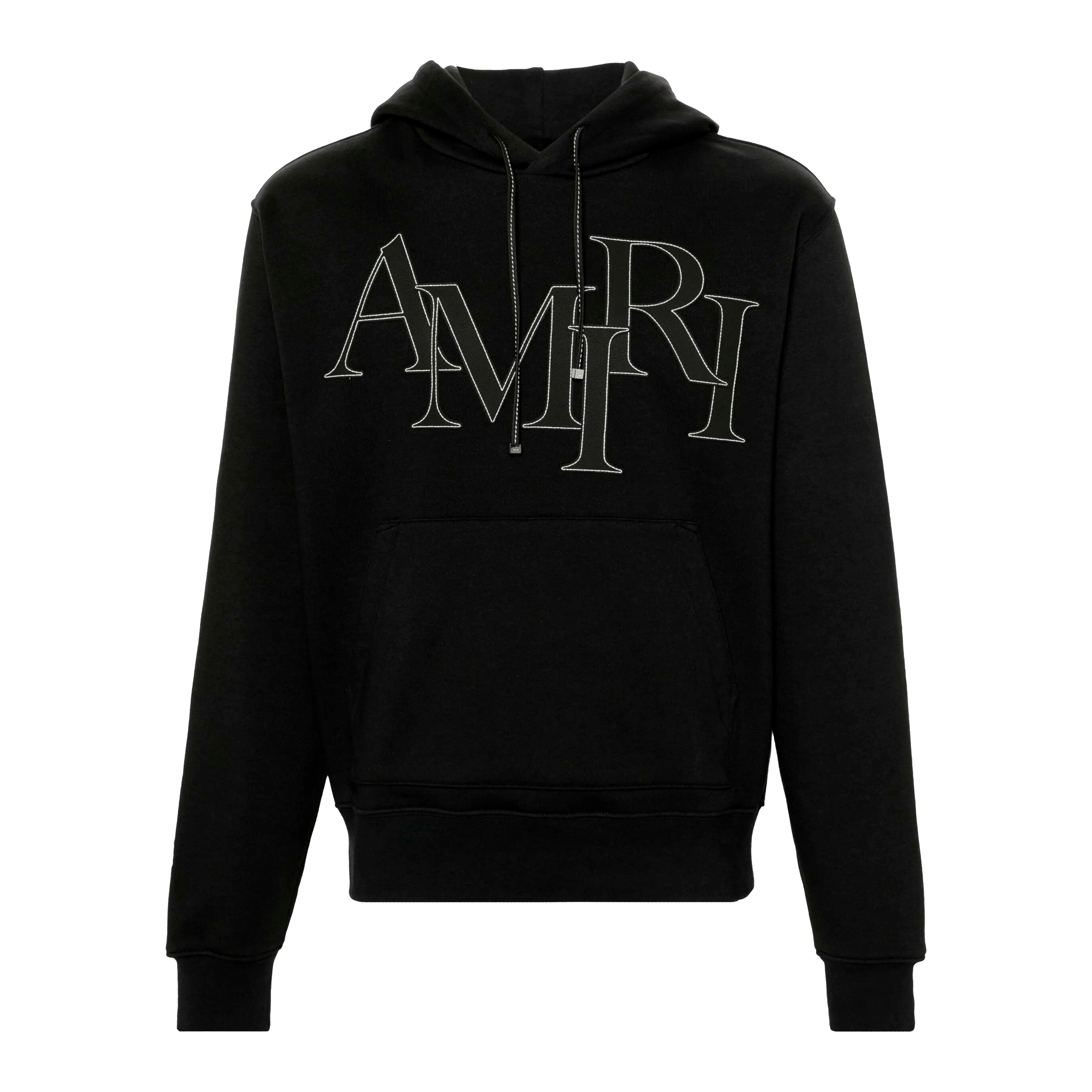 Buzo Tipo Hoodie Negro AMIRI Staggered Logo