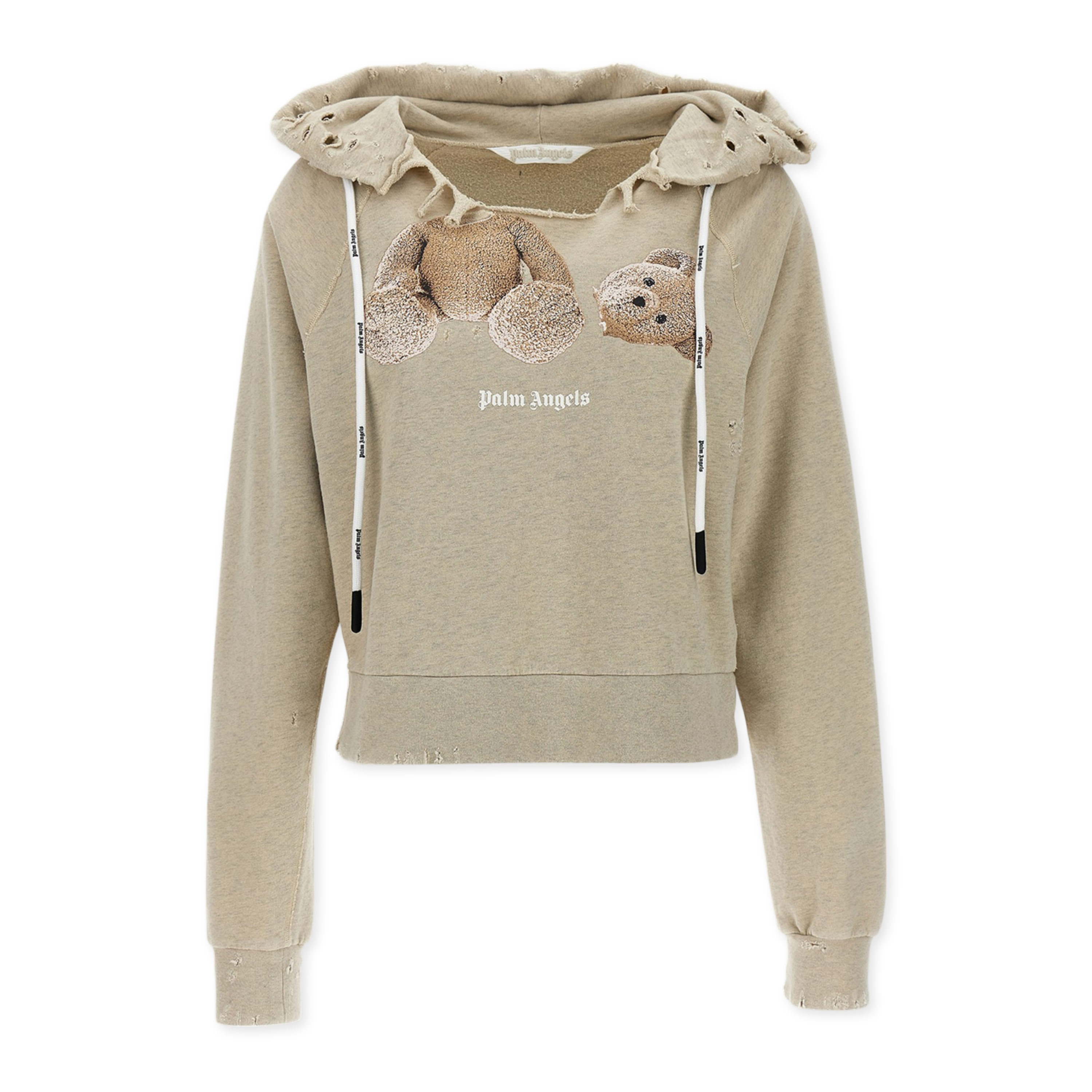 Buzo Tipo Hoodie Beige Palm Angels Ripped