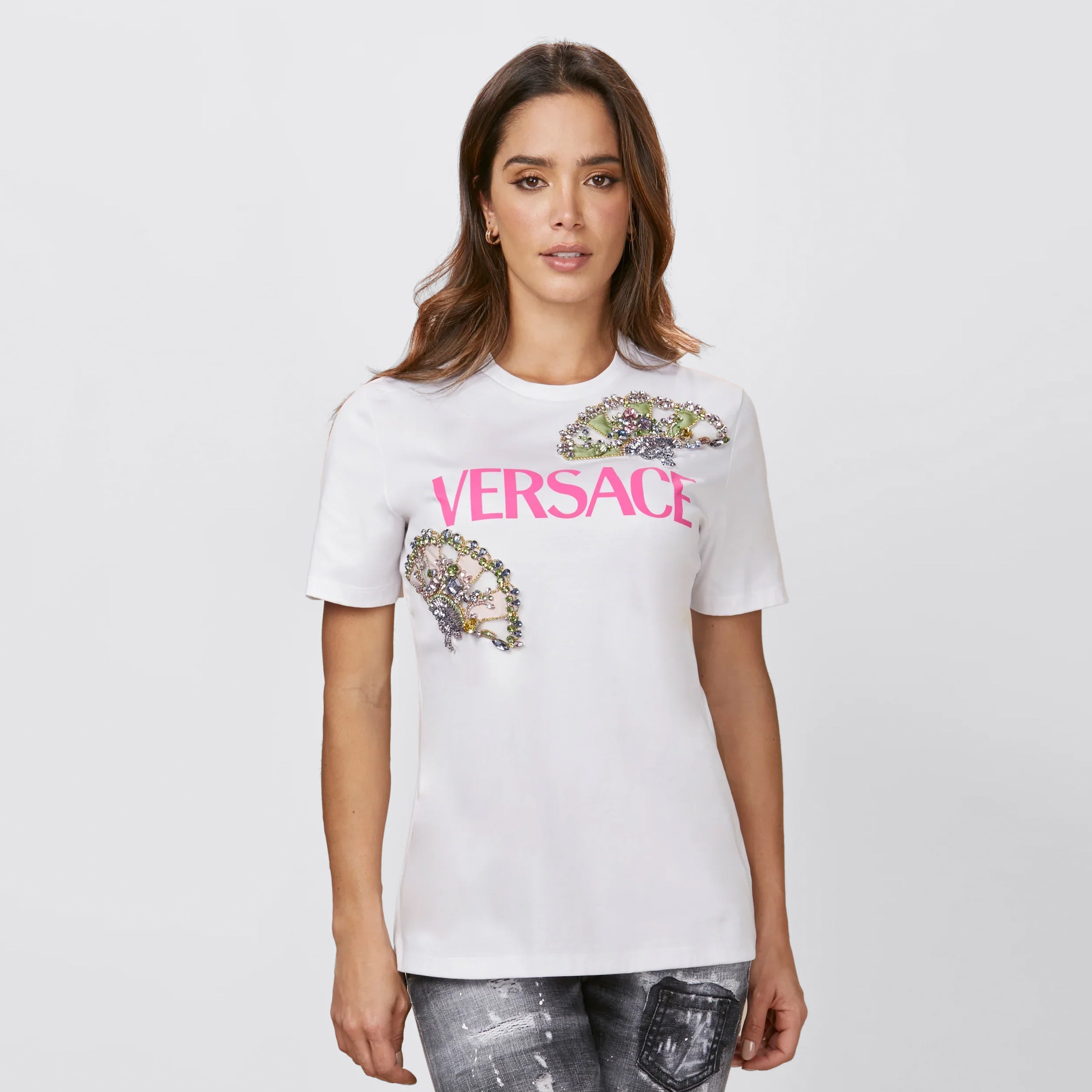 Camiseta Blanca Versace Ventagli