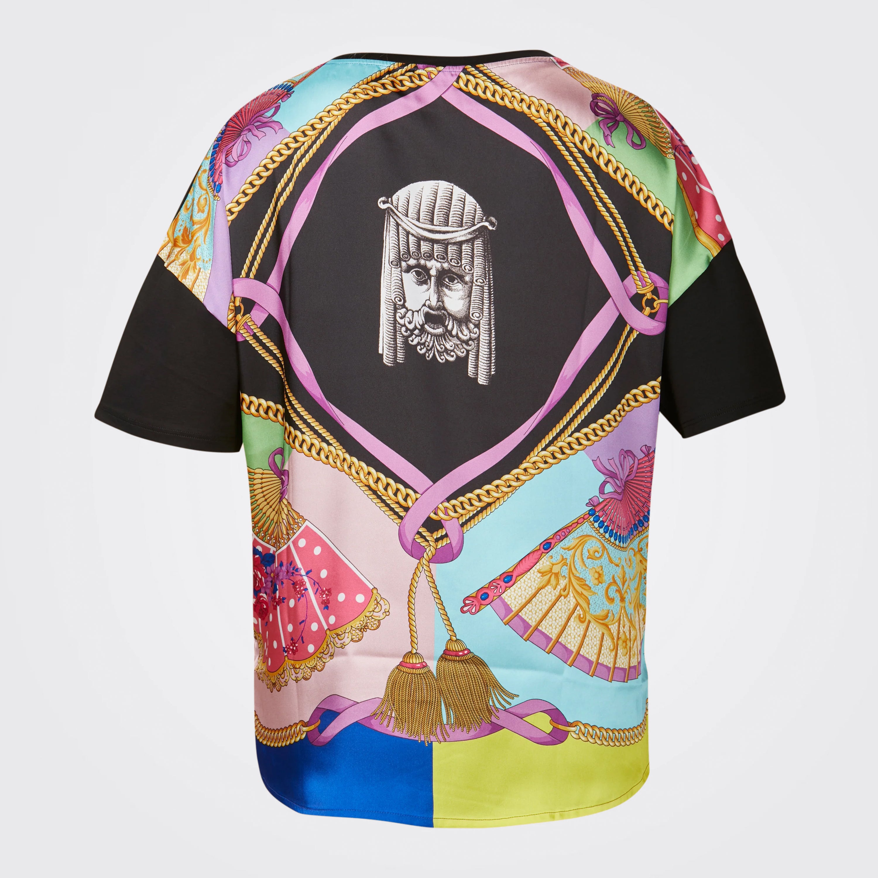 Camiseta Negra Versace Espalda Estampado Gráfico