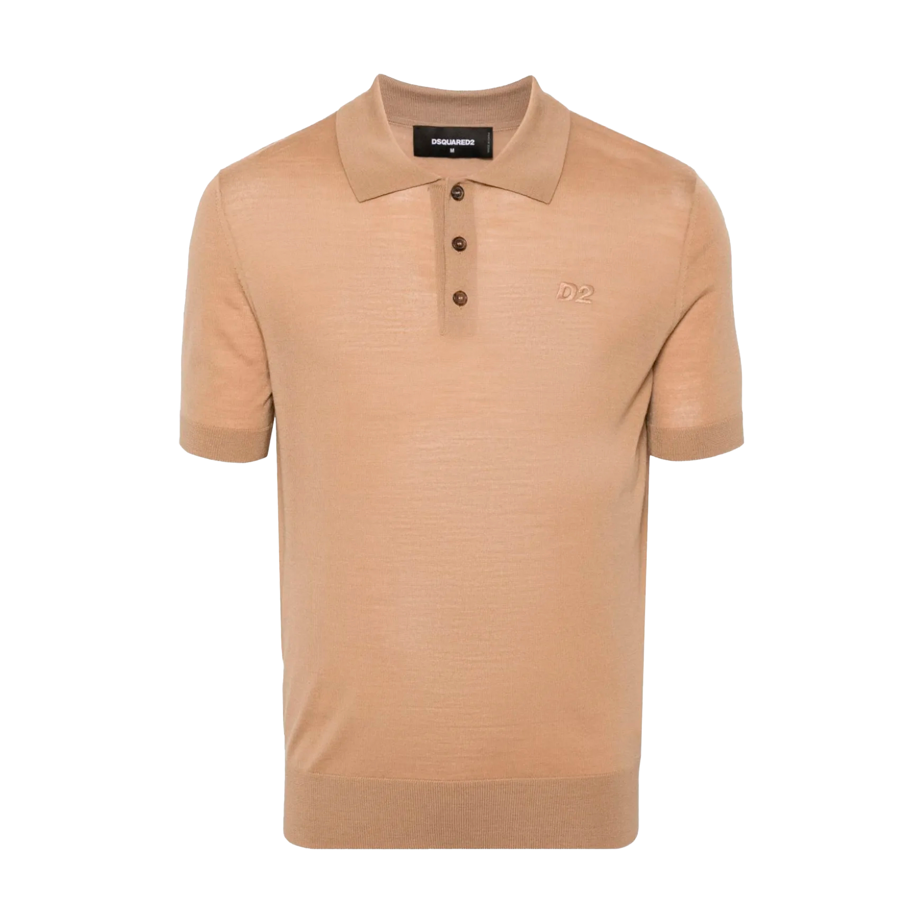 Camiseta Tipo Polo Beige Dsquared2 Embroidered